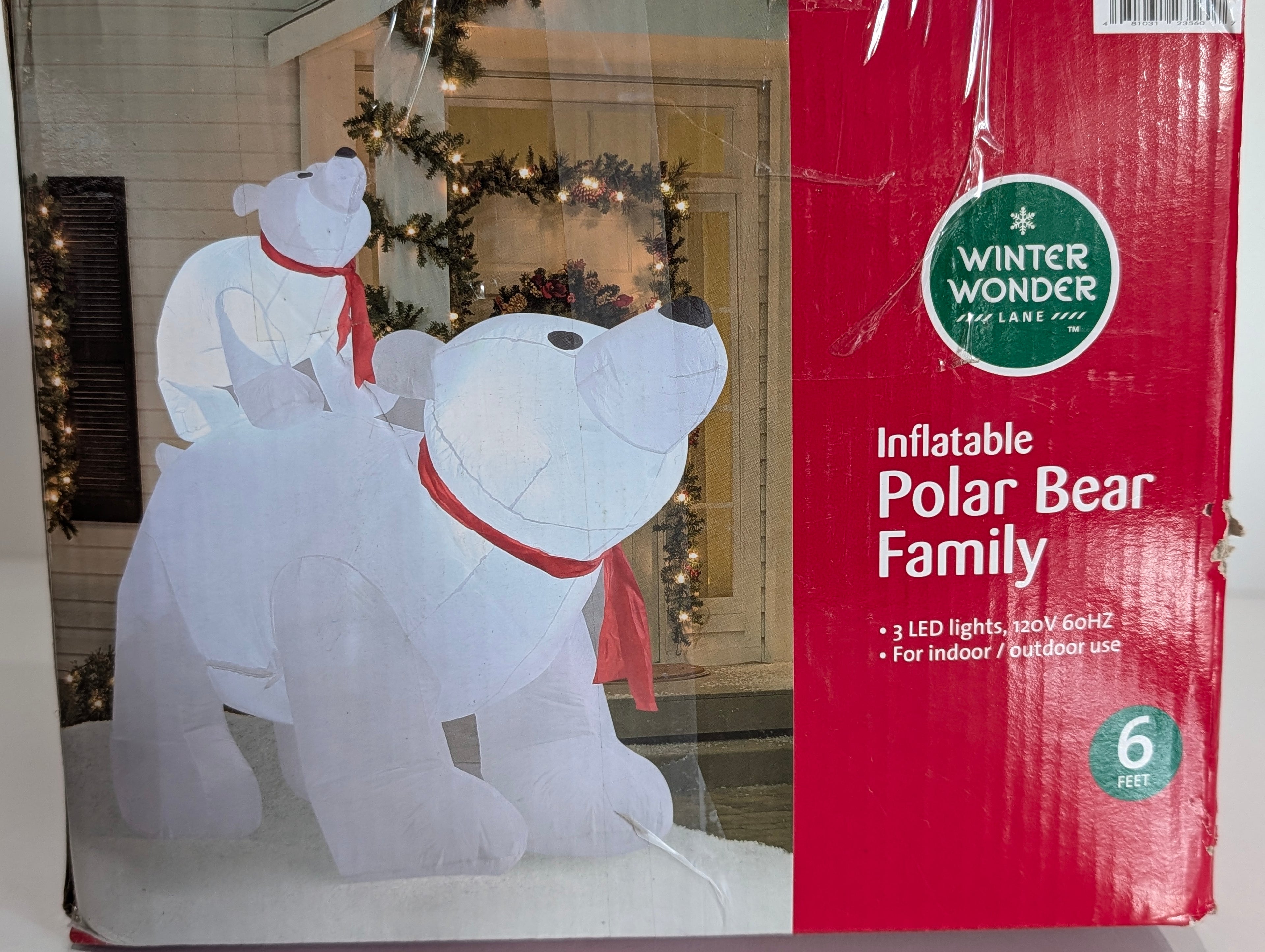 Winter Wonder Lane 6Ft Inflatable Polar Bear Family LED Lighted Outdoor Decor