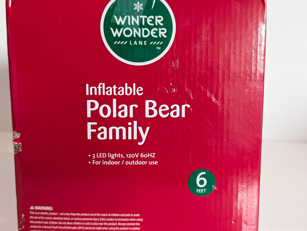 Winter Wonder Lane 6Ft Inflatable Polar Bear Family LED Lighted Outdoor Decor