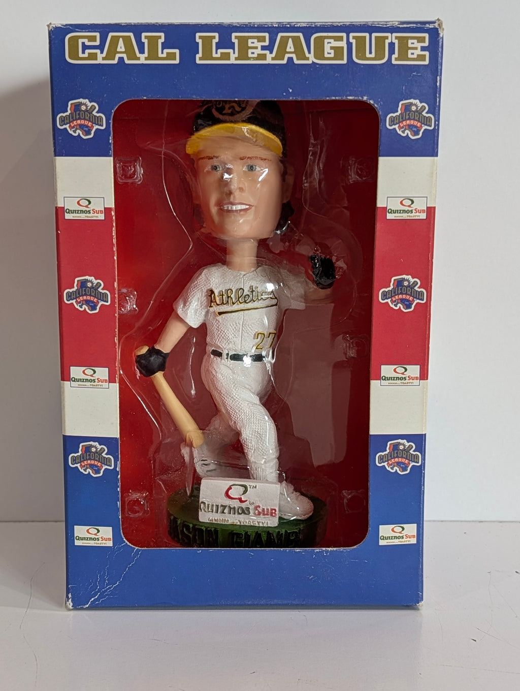 Vintage Jason Giambi Oakland Athletics #27 Bobblehead Cal League Quiznos Promo