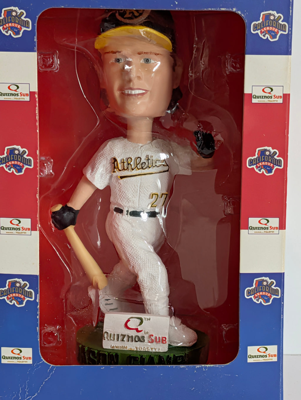 Vintage Jason Giambi Oakland Athletics #27 Bobblehead Cal League Quiznos Promo