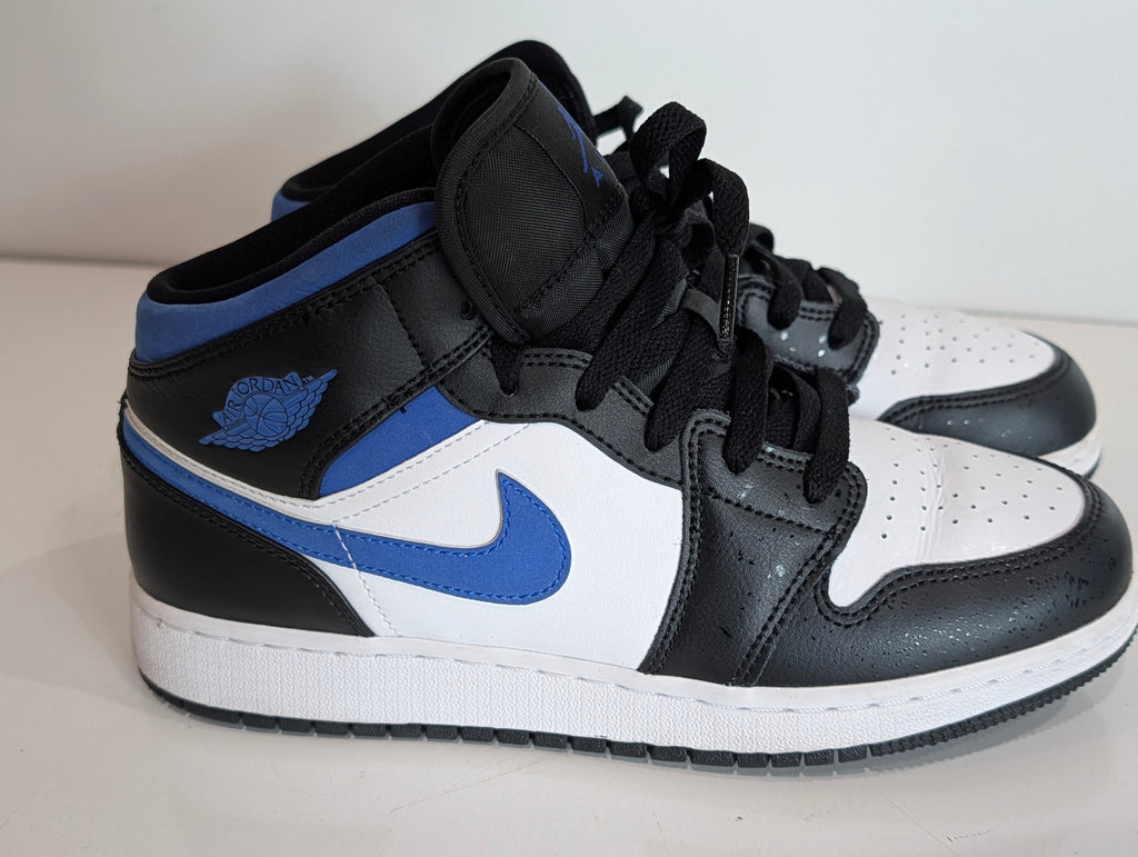 Nike Air Jordan 1 Mid Royal Blue Black White 554725-140 Youth Size 7Y Shoes