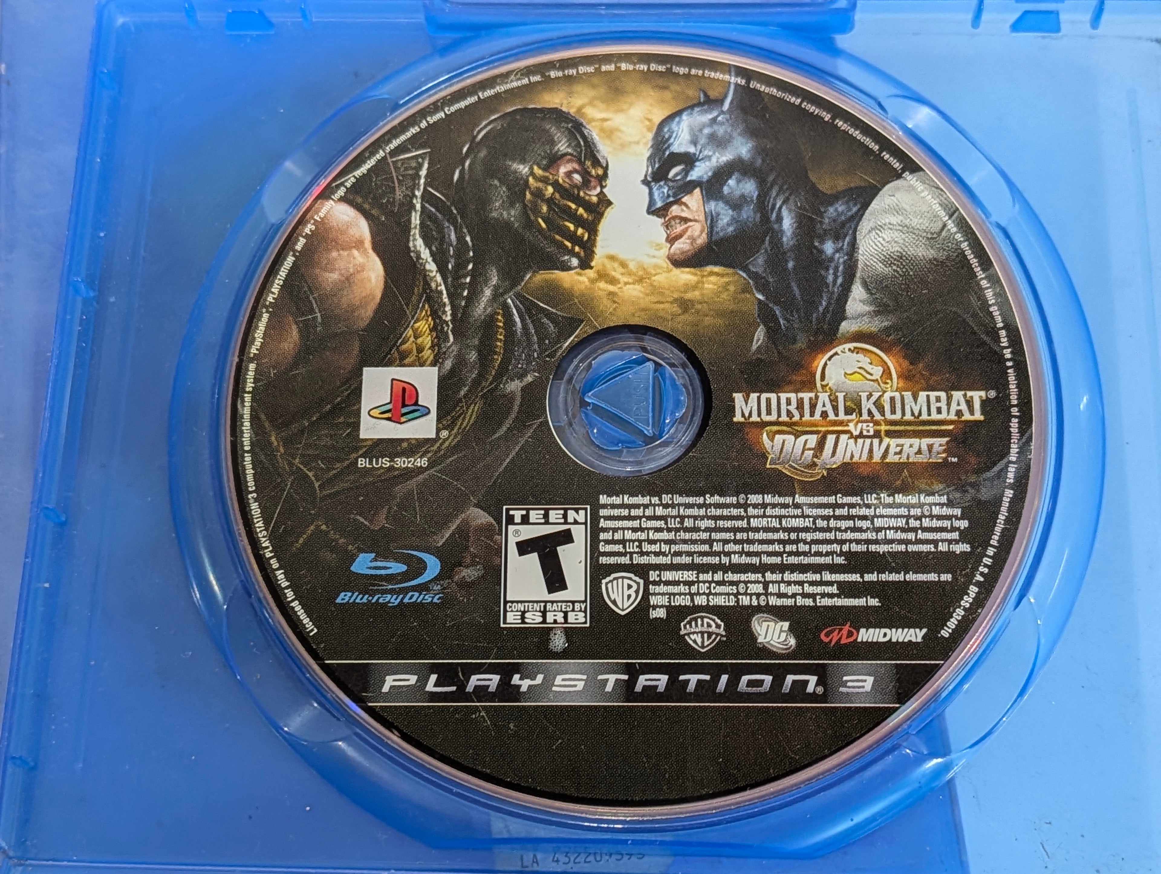 Mortal Kombat Vs DC Universe PS3 Game Disc Only BLUS-30246 Fighting