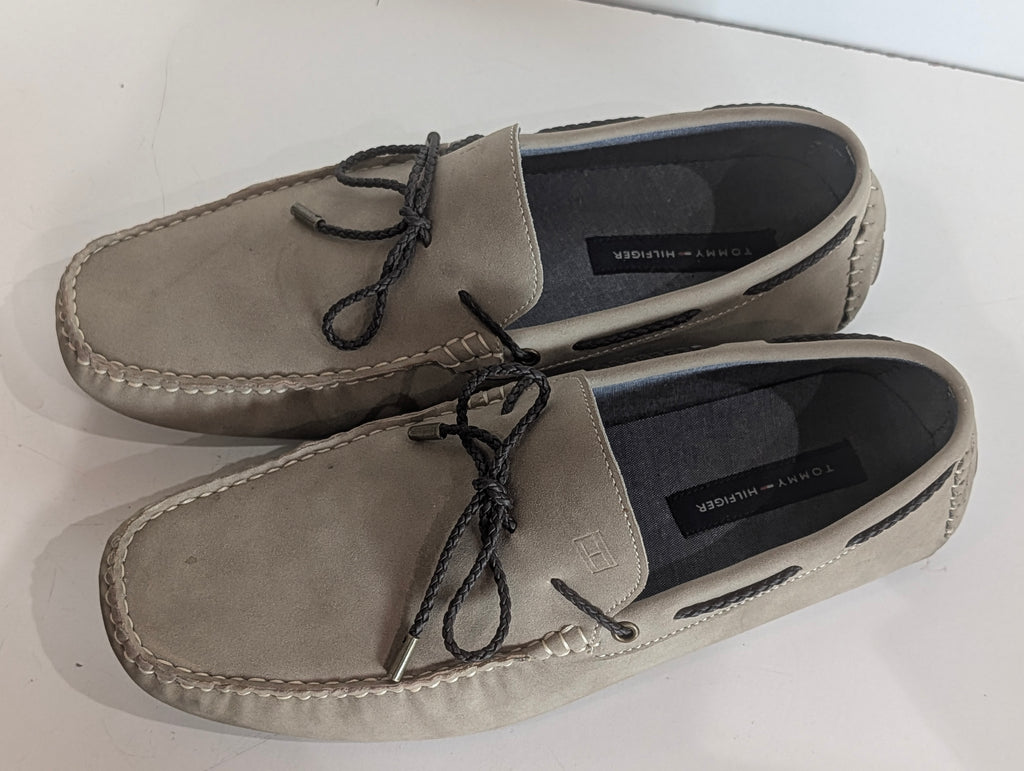 Tommy Hilfiger Men’s Beige Suede Driving Loafers Moccasin Shoes Casual Slip On