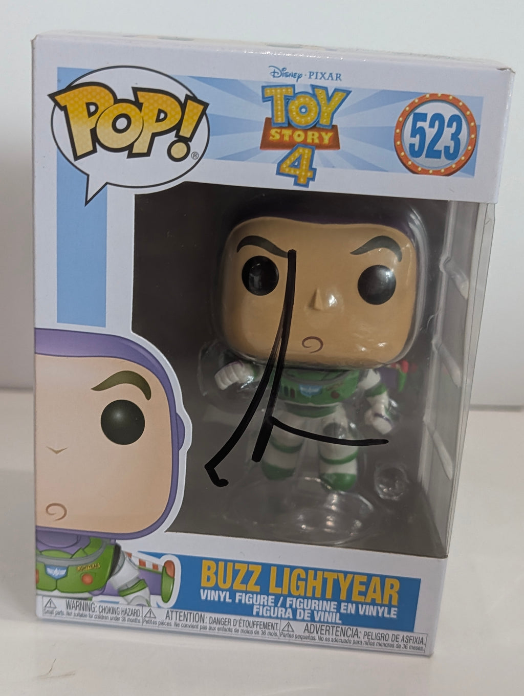 Signed Tim Allen Buzz Lightyear Funko Pop #523 Toy Story 4 Autograph Figure