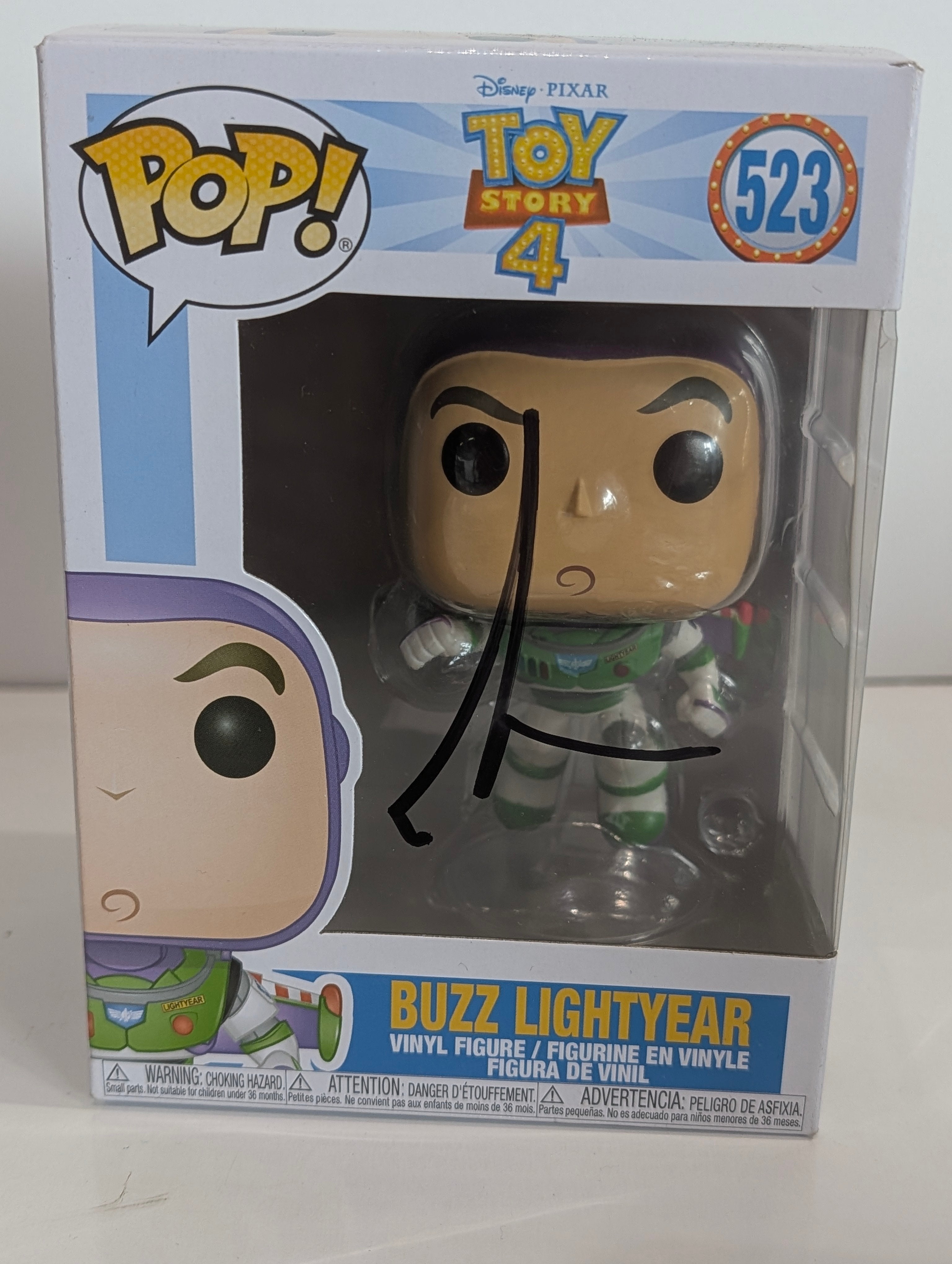 Signed Tim Allen Buzz Lightyear Funko Pop #523 Toy Story 4 Autograph Figure