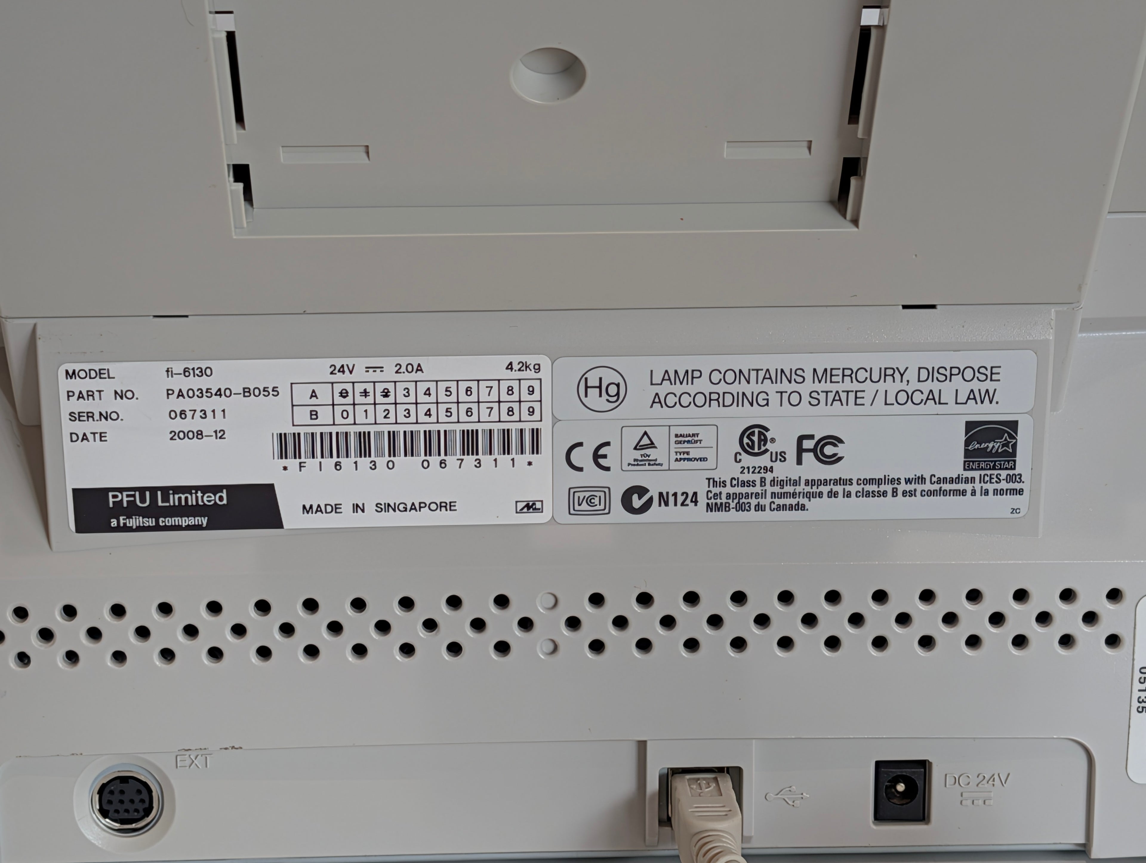 Fujitsu fi-6130 Document Scanner PA03540-B055 Sheetfed Duplex Office Unit