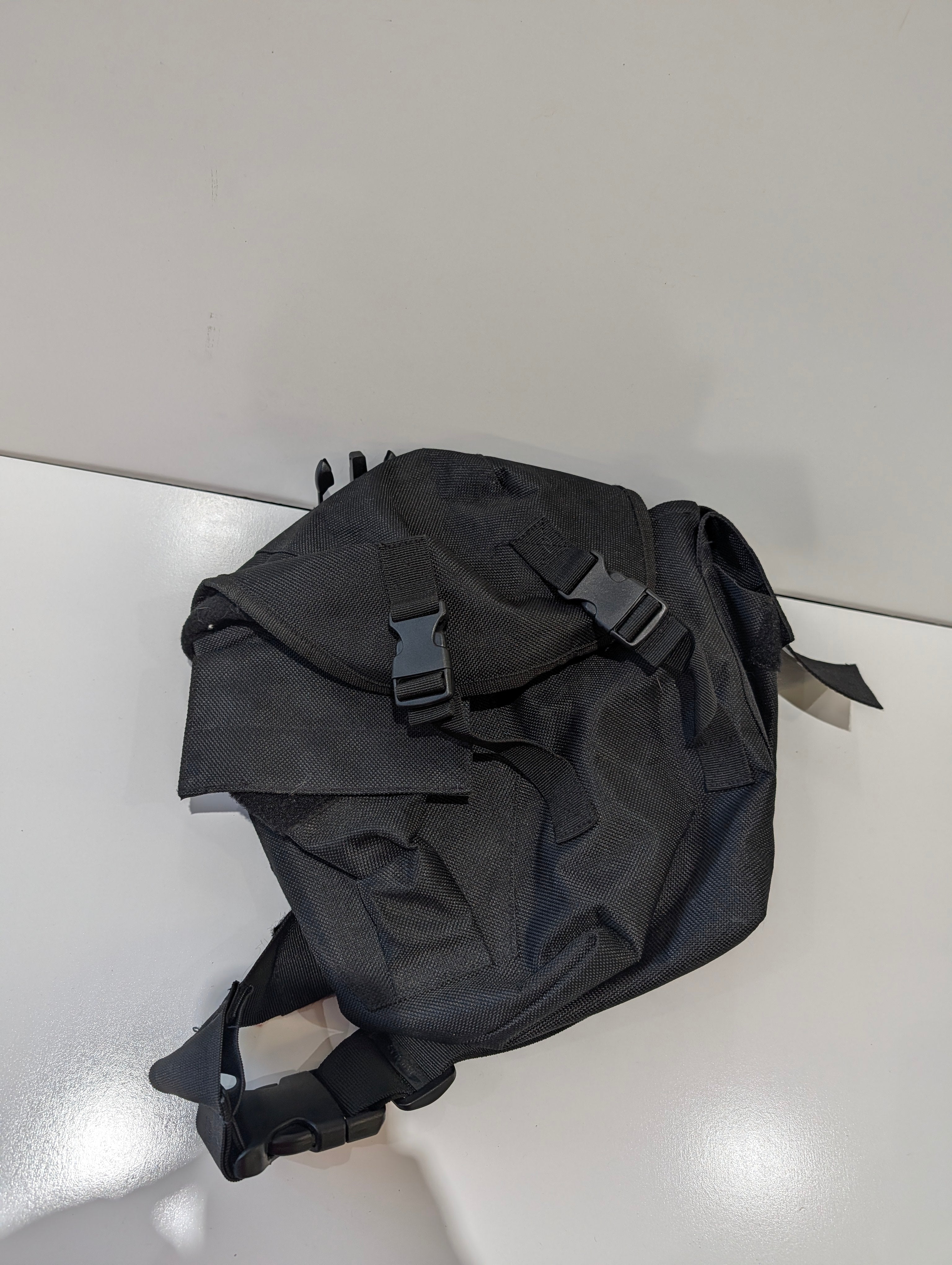 Black Tactical Utility Shoulder Bag Adjustable Strap Multi Pocket Gear Pack