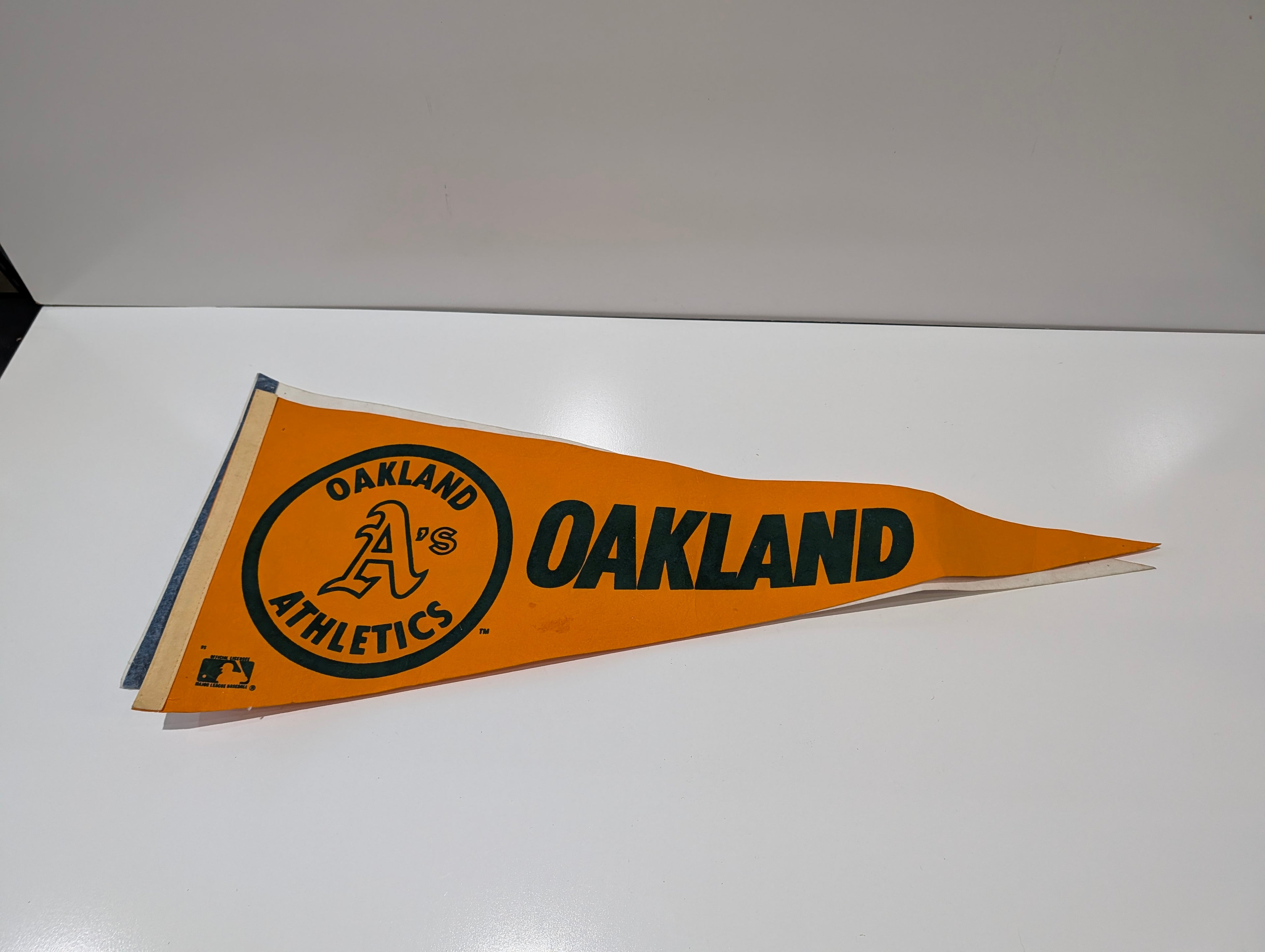 Vintage Oakland Athletics Felt Pennant Banner MLB Retro Logo Green Gold Decor