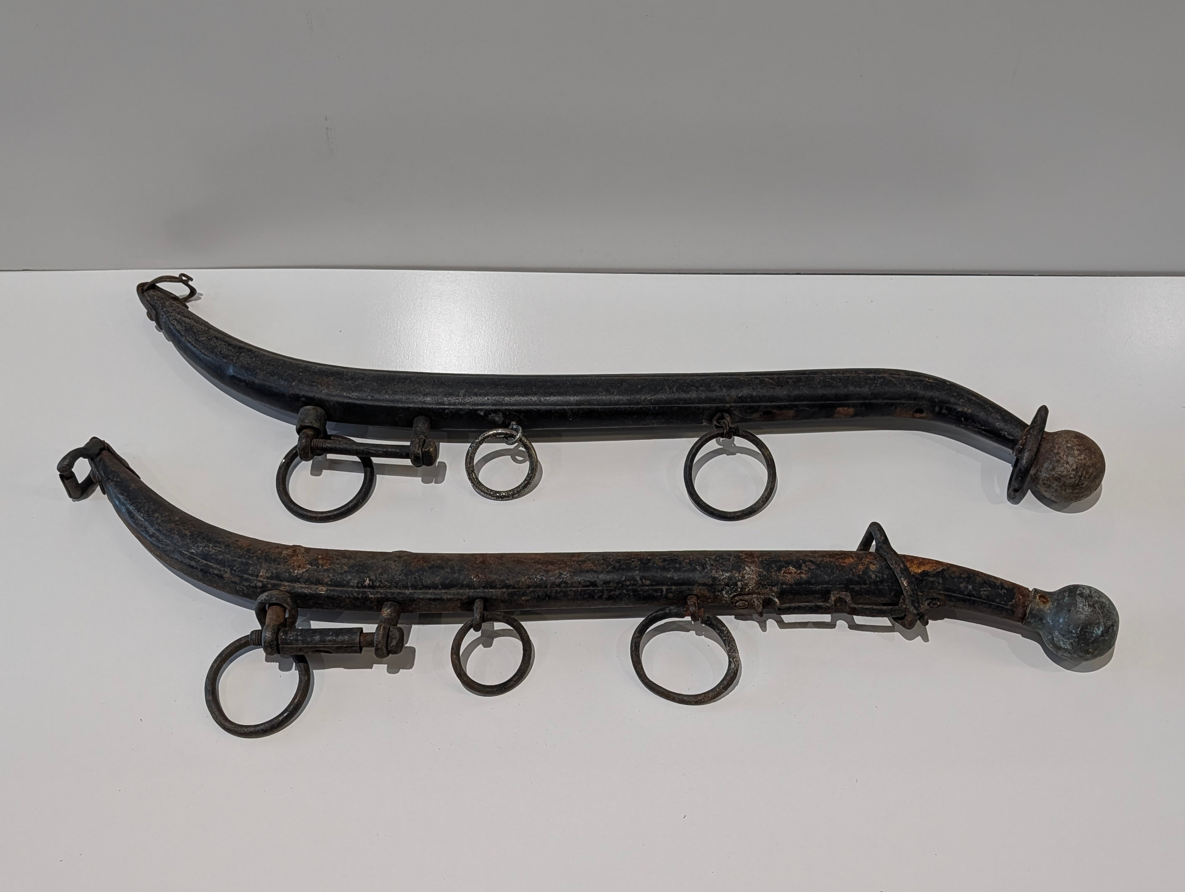 Vintage Horse Harness Hames Pair Iron Draft Tack Rings Rustic Farm Decor