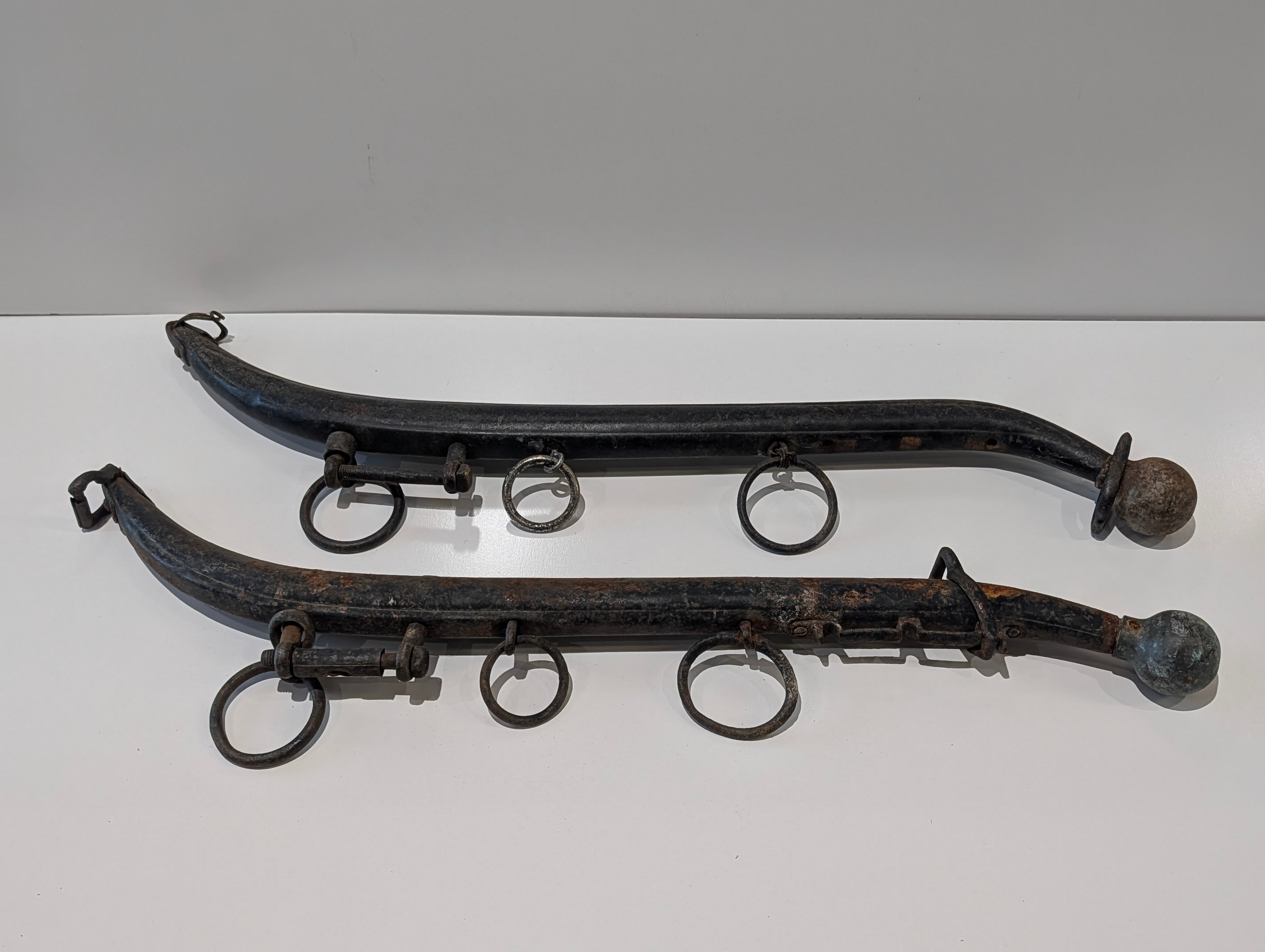 Vintage Horse Harness Hames Pair Iron Draft Tack Rings Rustic Farm Decor