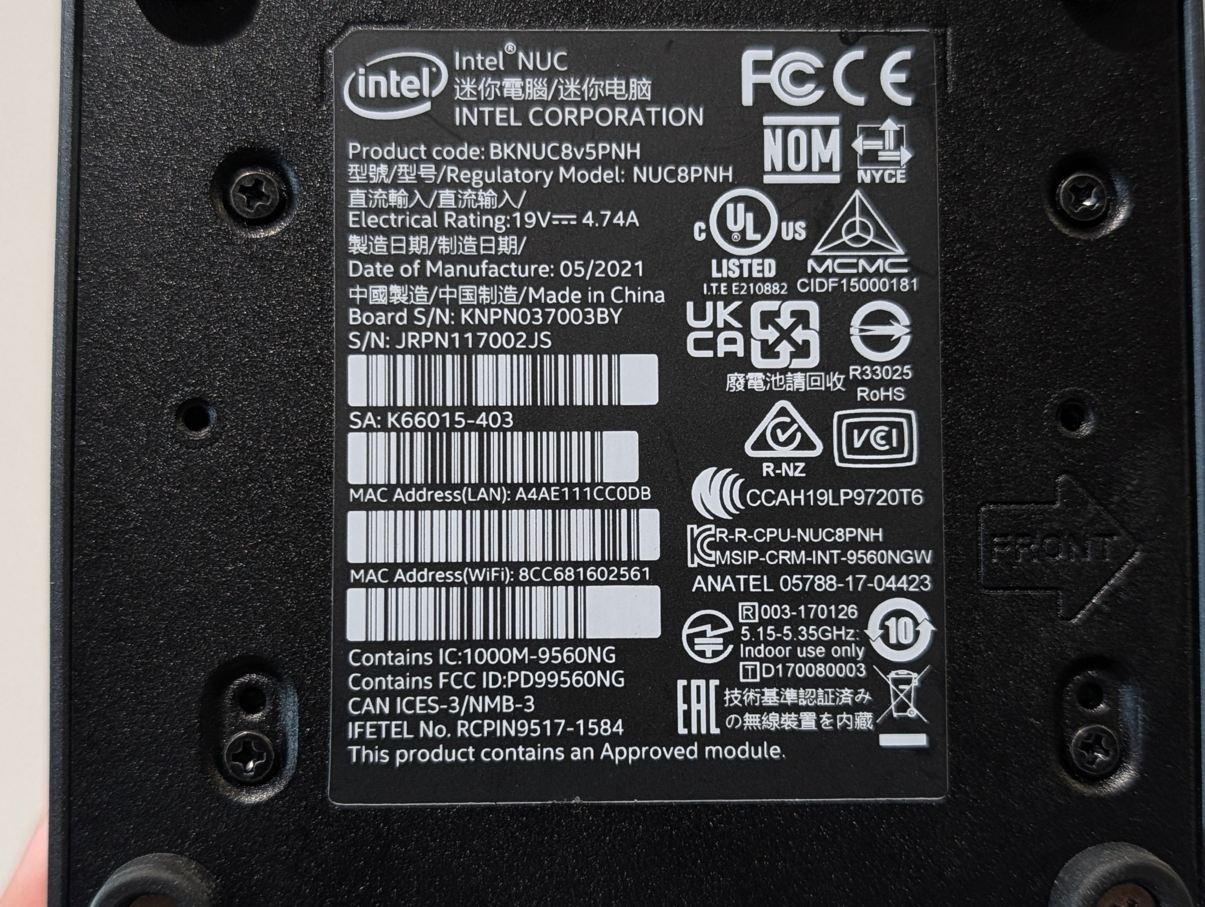 Intel NUC8PNH Mini Desktop PC Kit NUC8i5 i5 Barebone Compact Computer 2021