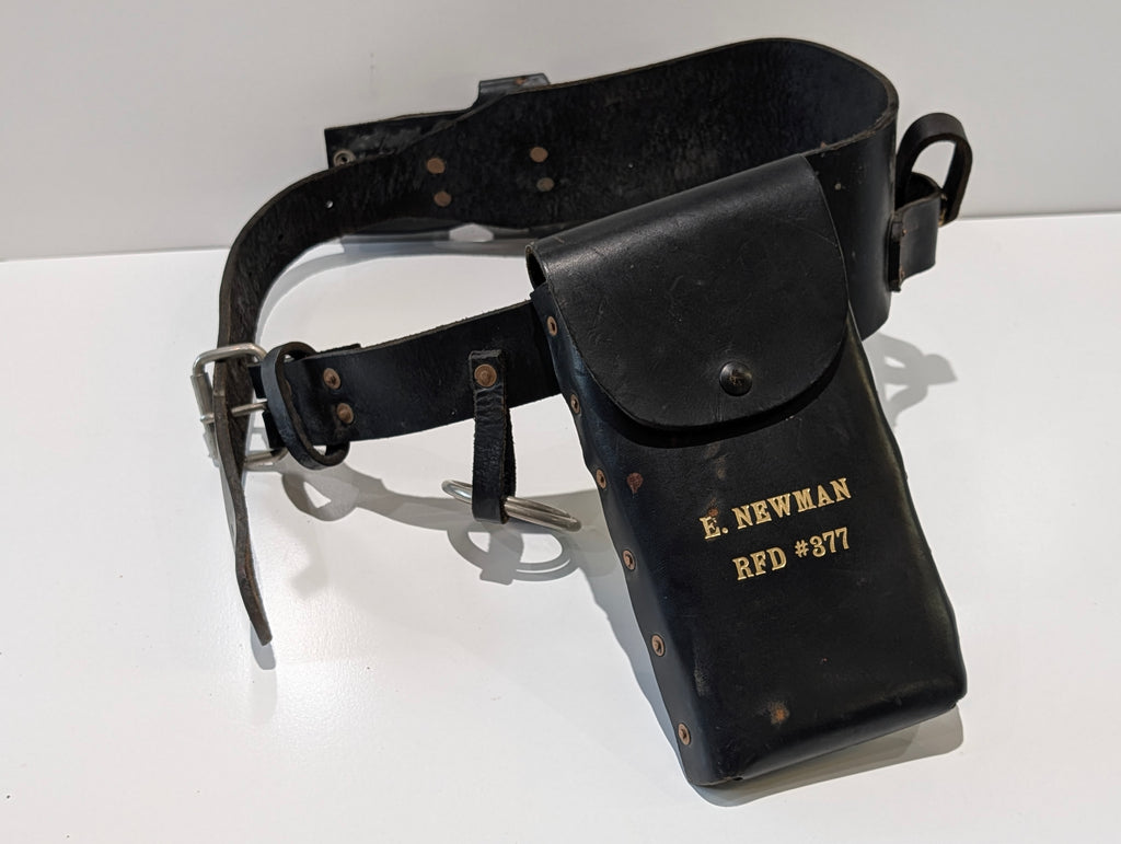 Vintage Leather Mail Carrier Utility Belt Pouch E Newman RFD 377 Postal Style