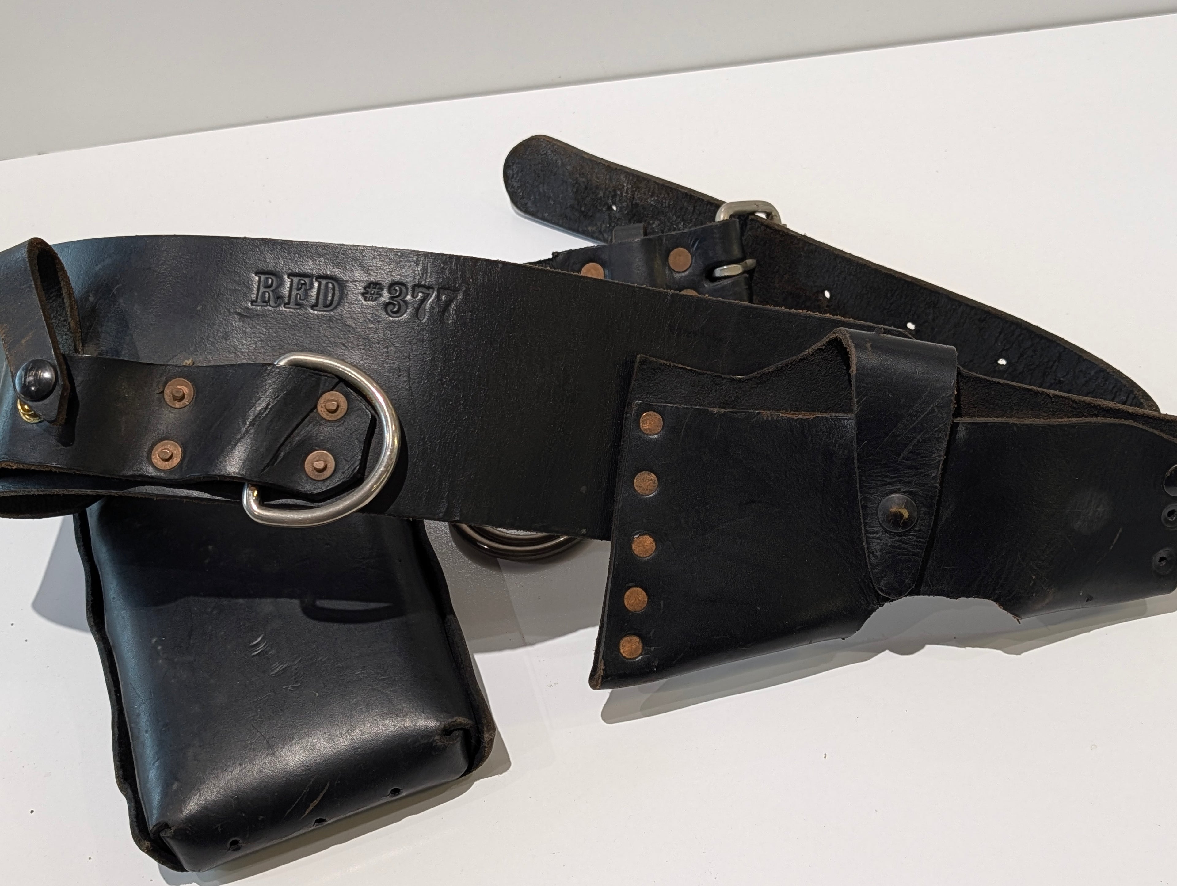 Vintage Leather Mail Carrier Utility Belt Pouch E Newman RFD 377 Postal Style