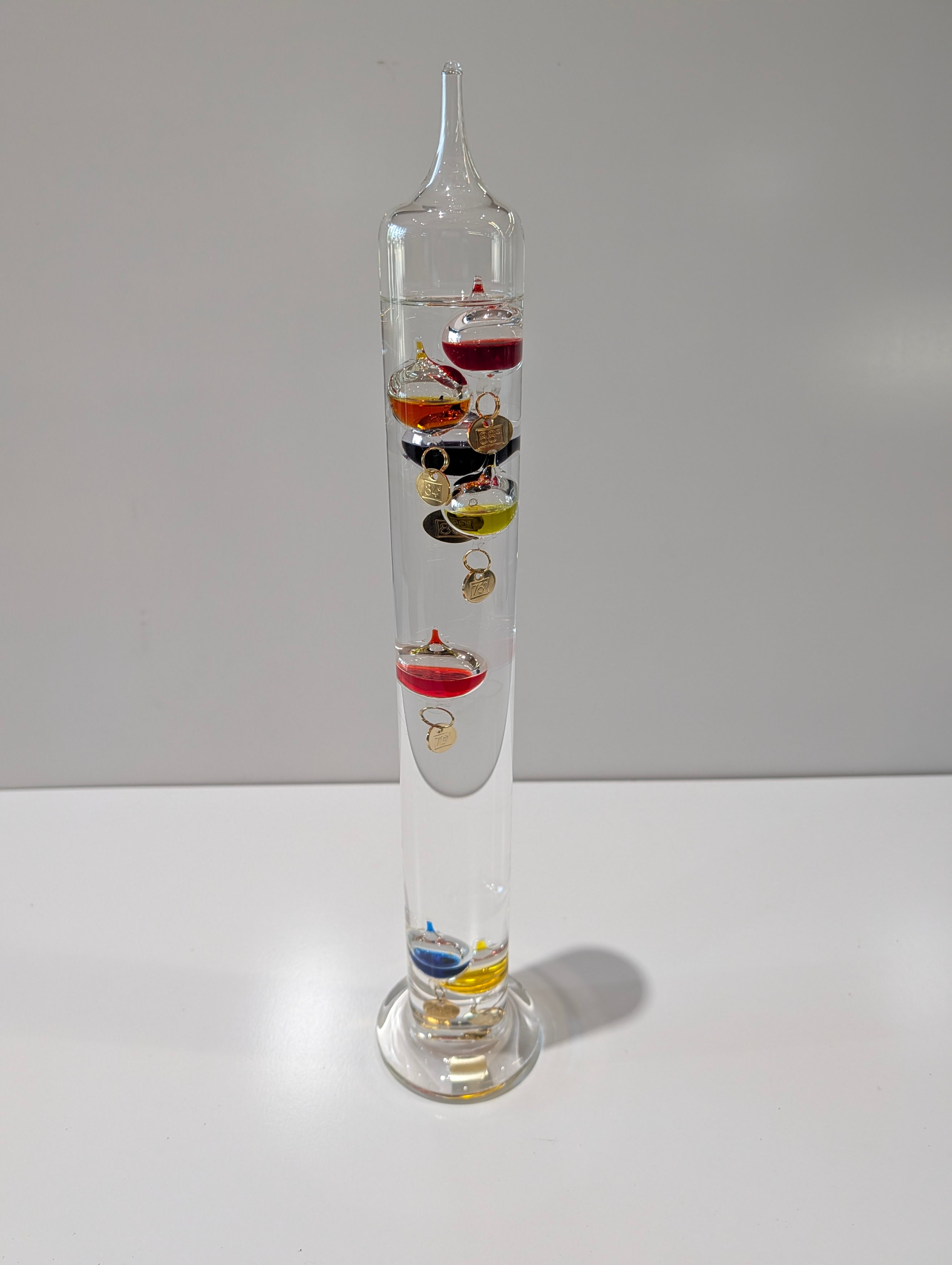 Vintage Galileo Glass Thermometer Color Floating Orbs Desk Decor Italy Style