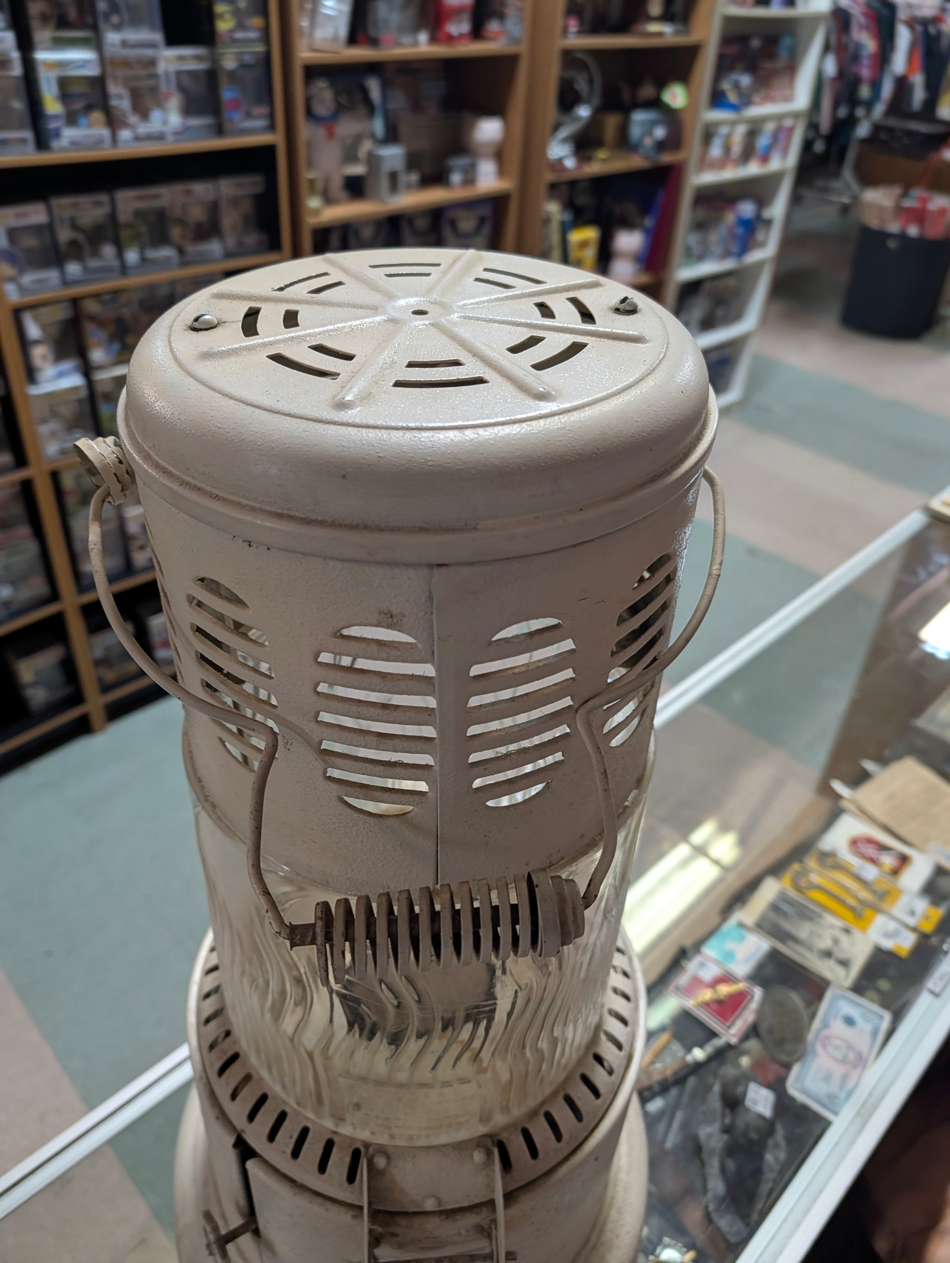 Vintage Perfection Kerosene Heater Pyrex Globe Metal Stove Farmhouse Decor