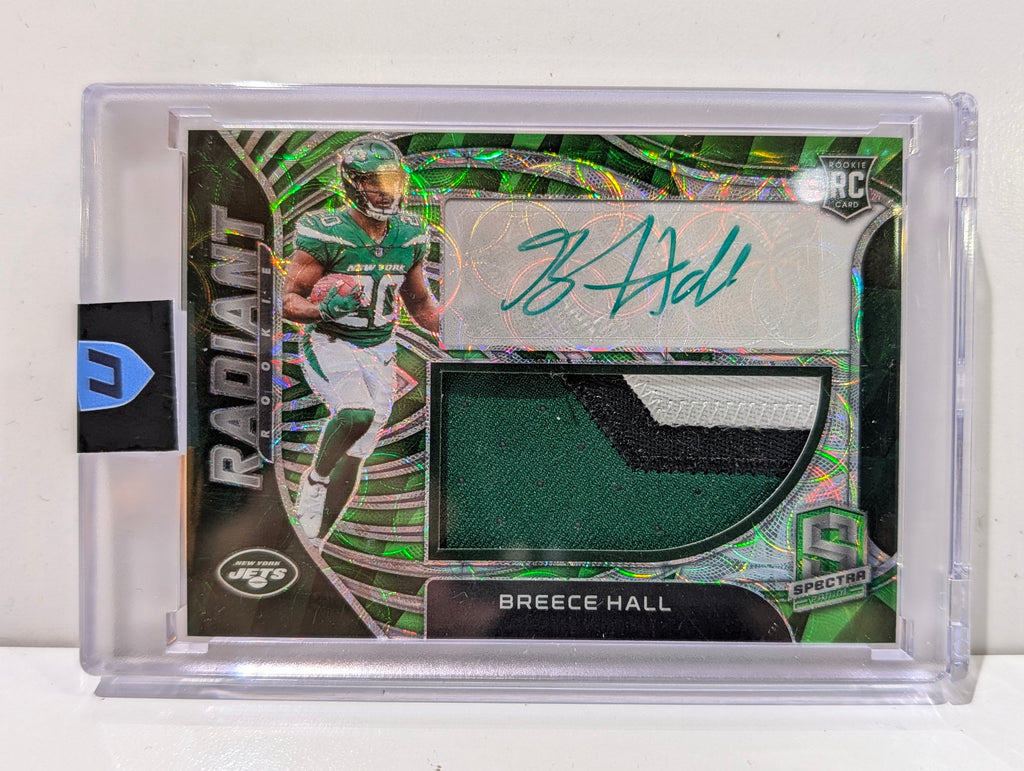 2022 Panini Spectra Breece Hall RPA Rookie Patch Auto 10/35 Jets RC Prizm SP