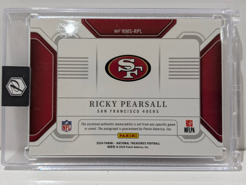 2024 Panini National Treasures Ricky Pearsall RPA Patch Auto RC 49ers Card
