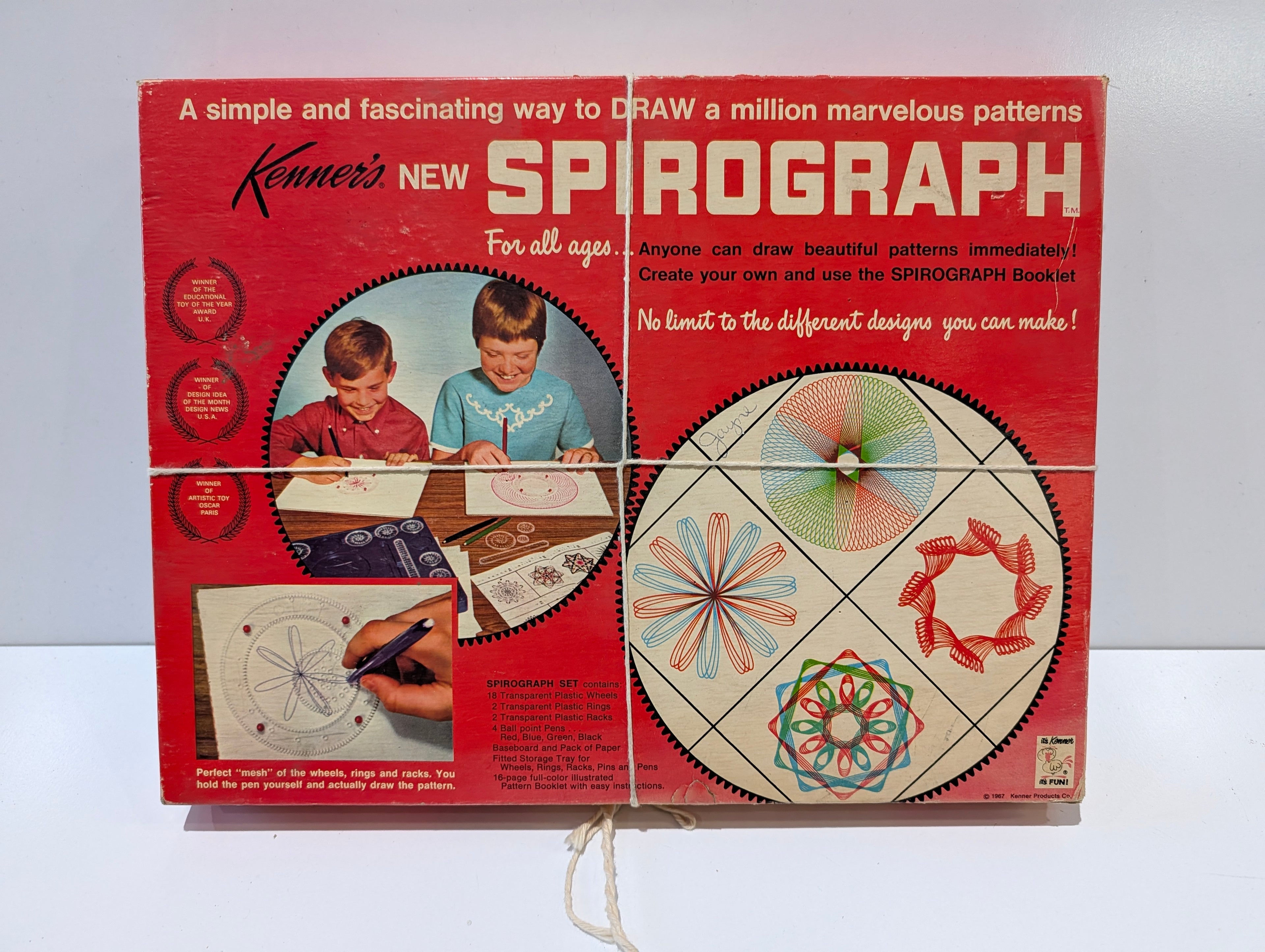 Vintage 1967 Kenner Spirograph Drawing Set Complete Art Kit Original Box Toy