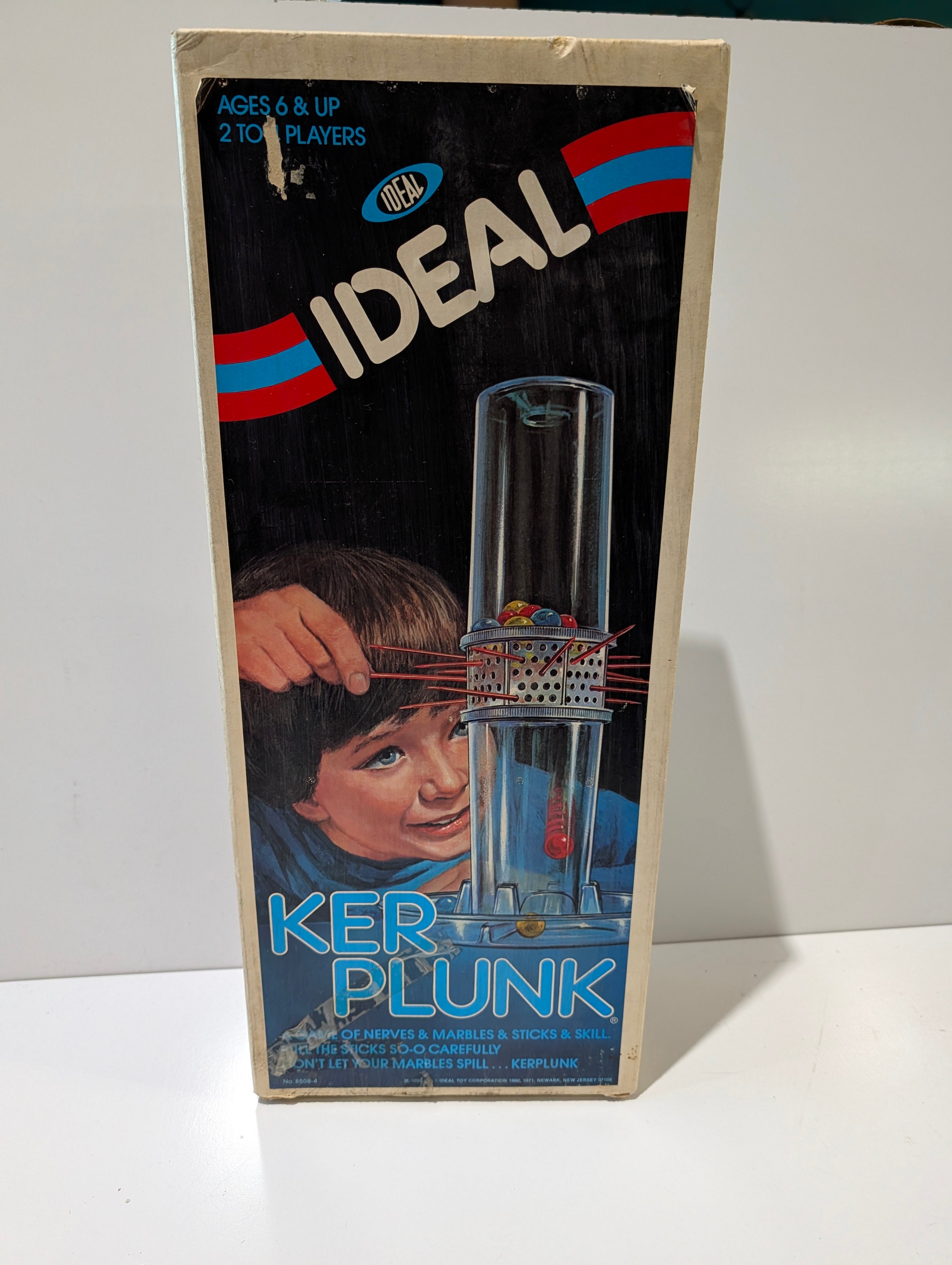 Vintage Ideal Ker Plunk Marble Game Original Box 2 Player Family Game 1970s