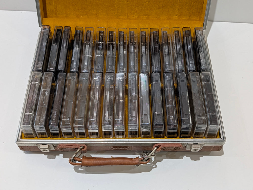 Vintage Sanyo Cassette Tape Storage Carrying Case With 24 Cassette Tapes