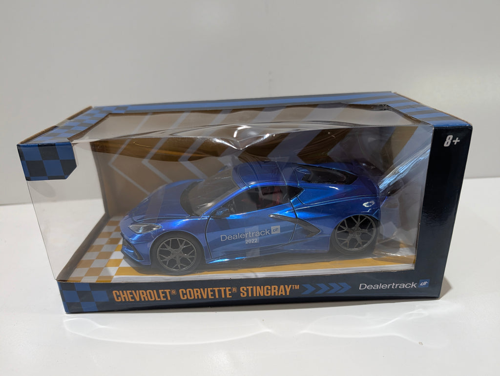 2022 Chevrolet Corvette Stingray Dealertrack Blue Diecast Display Model Car