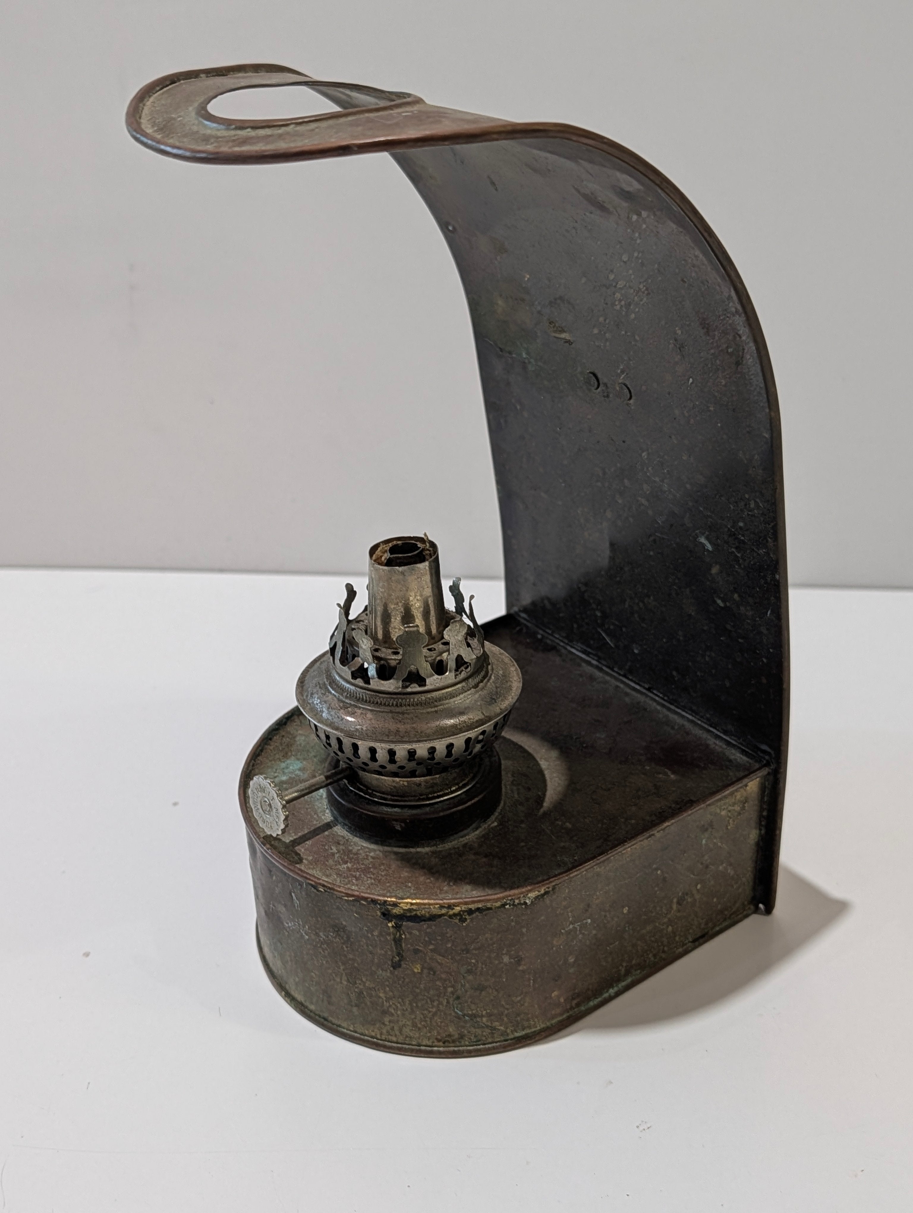 Vintage Antique Copper Oil Lamp Wall Sconce Kerosene Lantern Primitive Decor