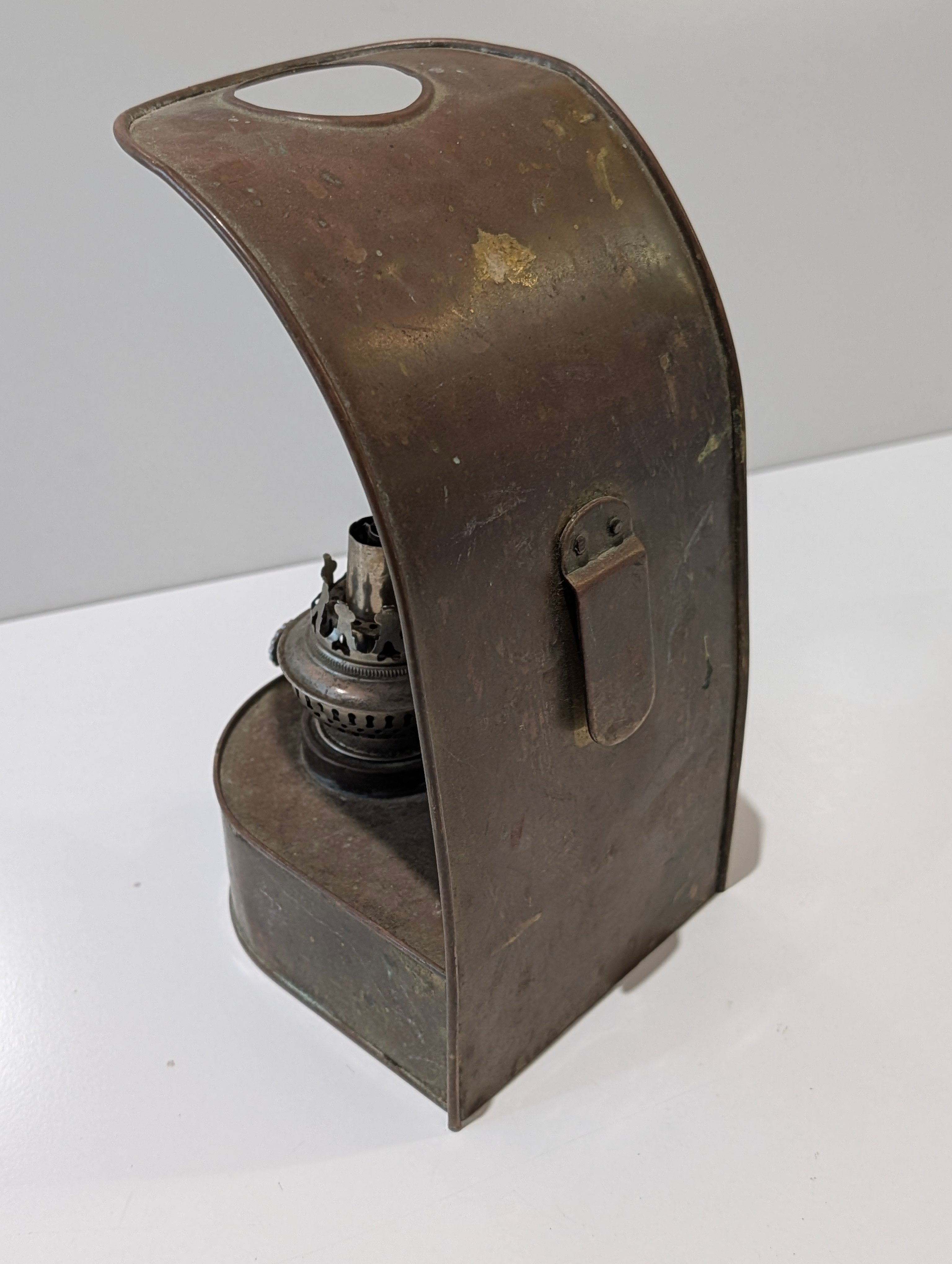 Vintage Antique Copper Oil Lamp Wall Sconce Kerosene Lantern Primitive Decor