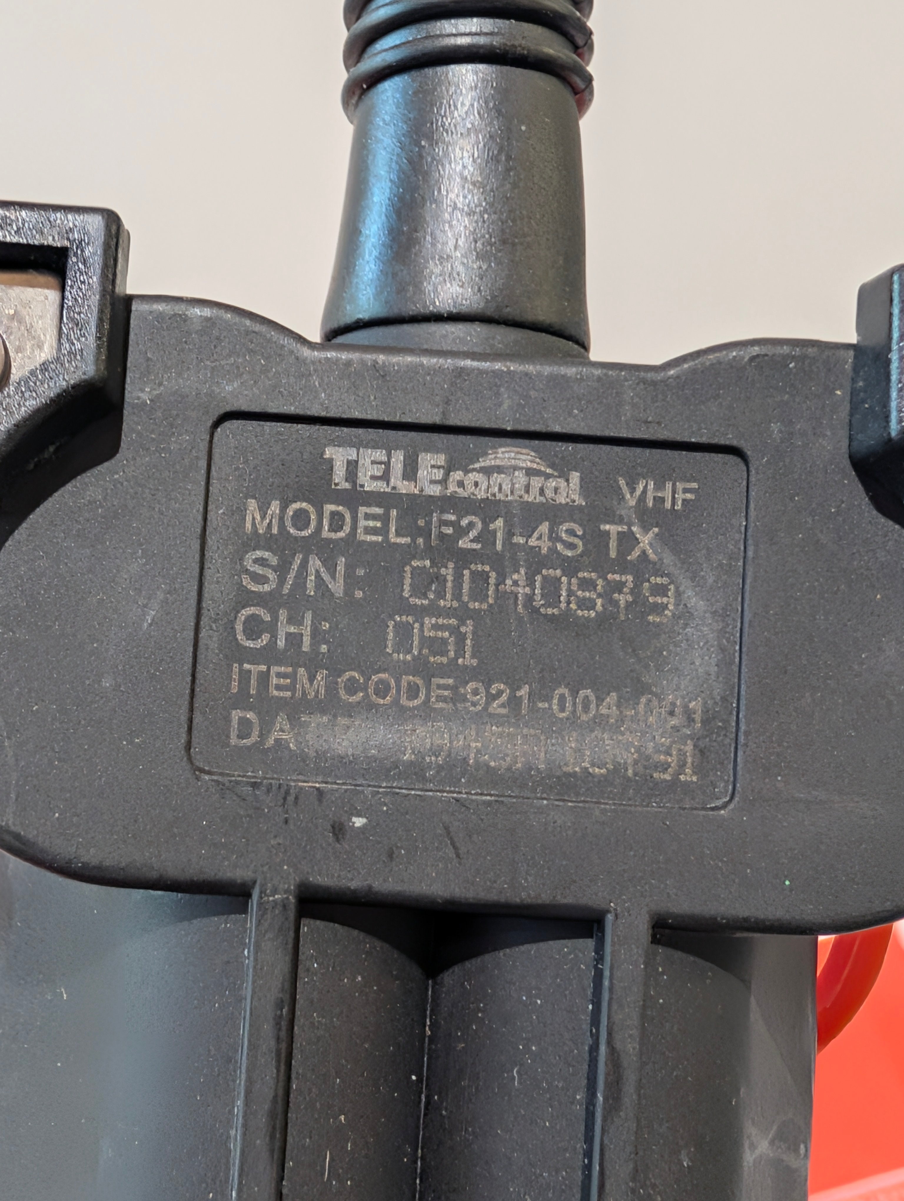 TELEcontrol F21-4S TX VHF Industrial Crane Hoist Remote Control Transmitter