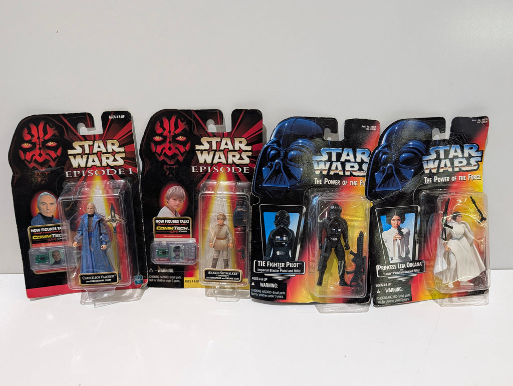 Vintage Star Wars Action Figure Lot Episode I Power Of The Force Carded Figures