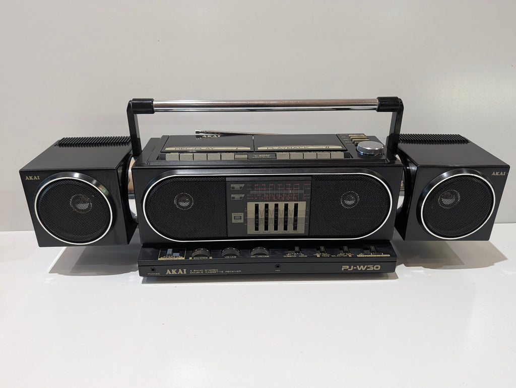 Vintage Akai PJ-W30 FU 4 Band Stereo Double Cassette Boombox Japan Radio
