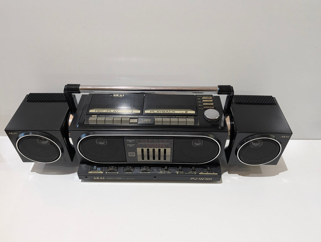 Vintage Akai PJ-W30 FU 4 Band Stereo Double Cassette Boombox Japan Radio