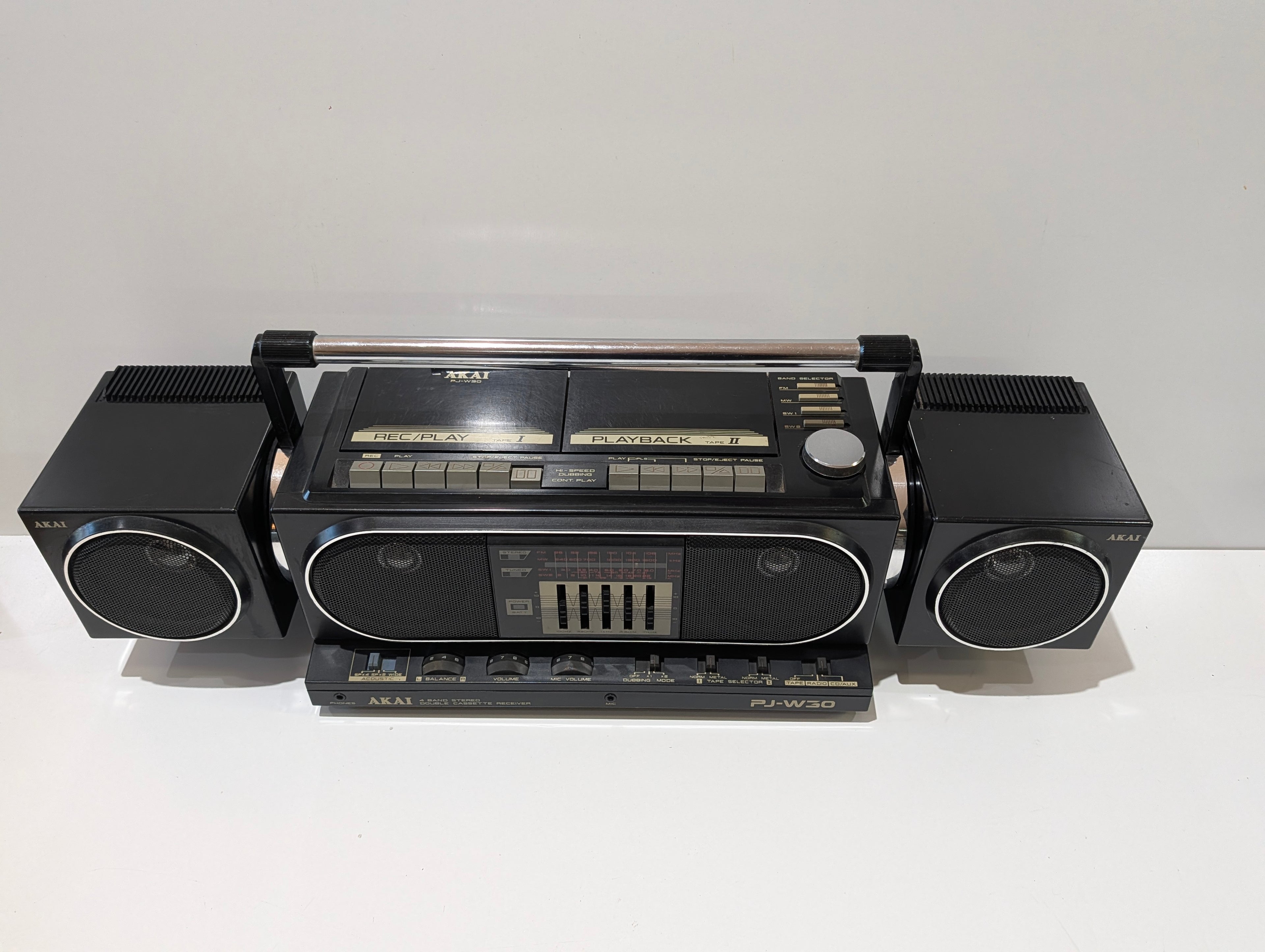 Vintage Akai PJ-W30 FU 4 Band Stereo Double Cassette Boombox Japan Radio
