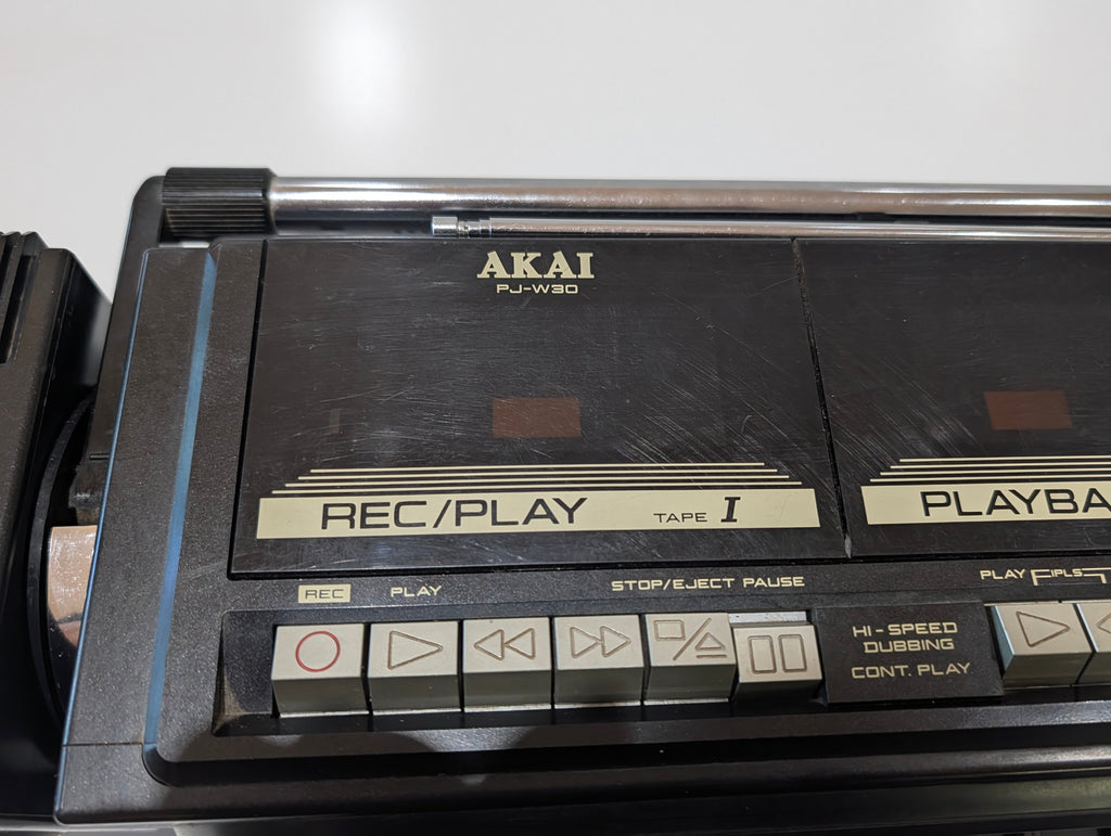 Vintage Akai PJ-W30 FU 4 Band Stereo Double Cassette Boombox Japan Radio