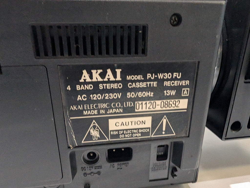 Vintage Akai PJ-W30 FU 4 Band Stereo Double Cassette Boombox Japan Radio