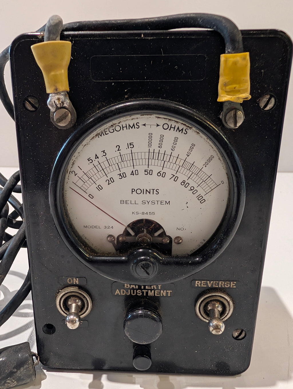 Vintage Bell System KS-8455 Model 324 Megohms Ohms Line Tester Meter USA
