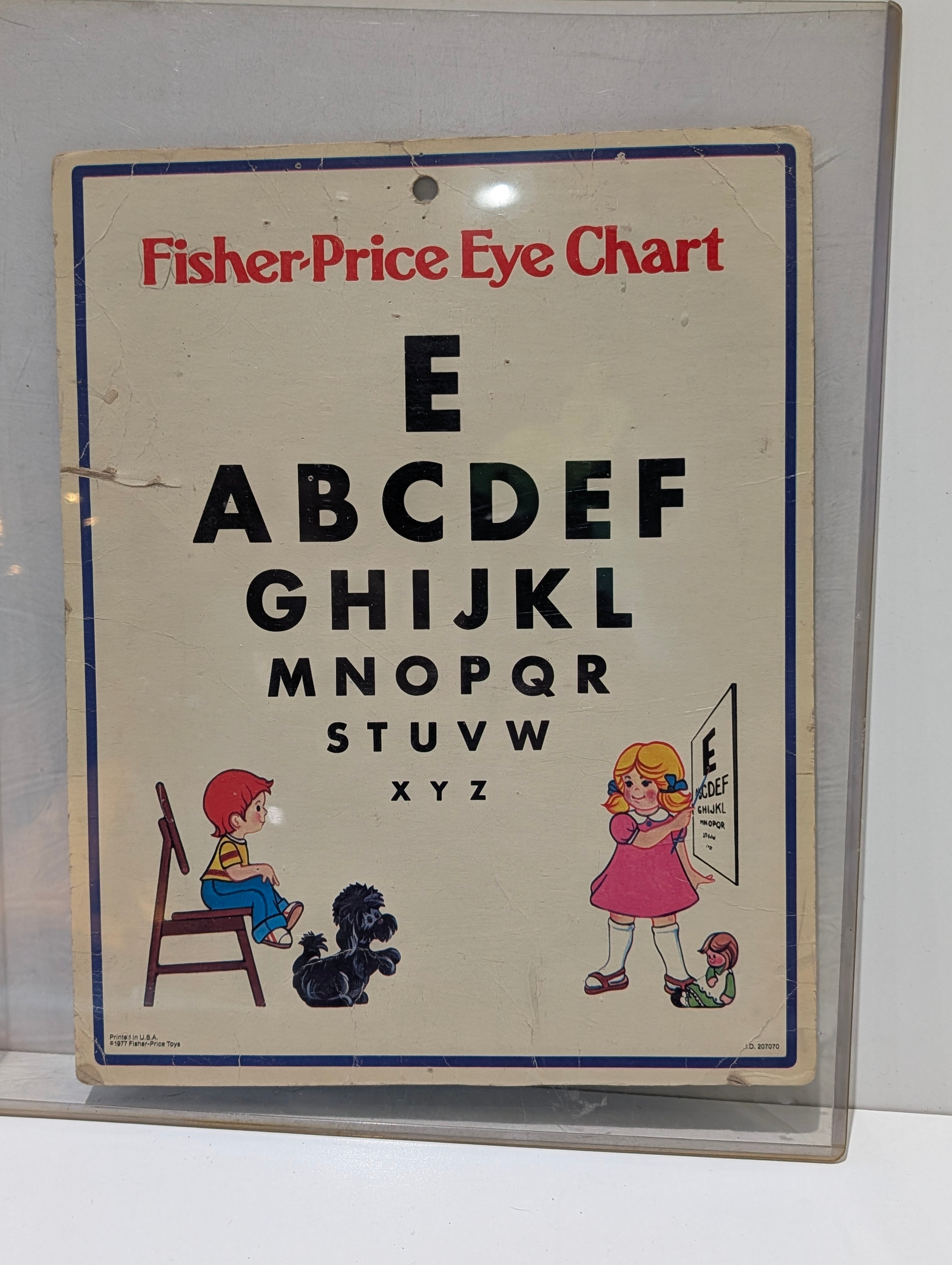 Vintage 1977 Fisher-Price Eye Chart Educational Wall Sign Classroom Decor