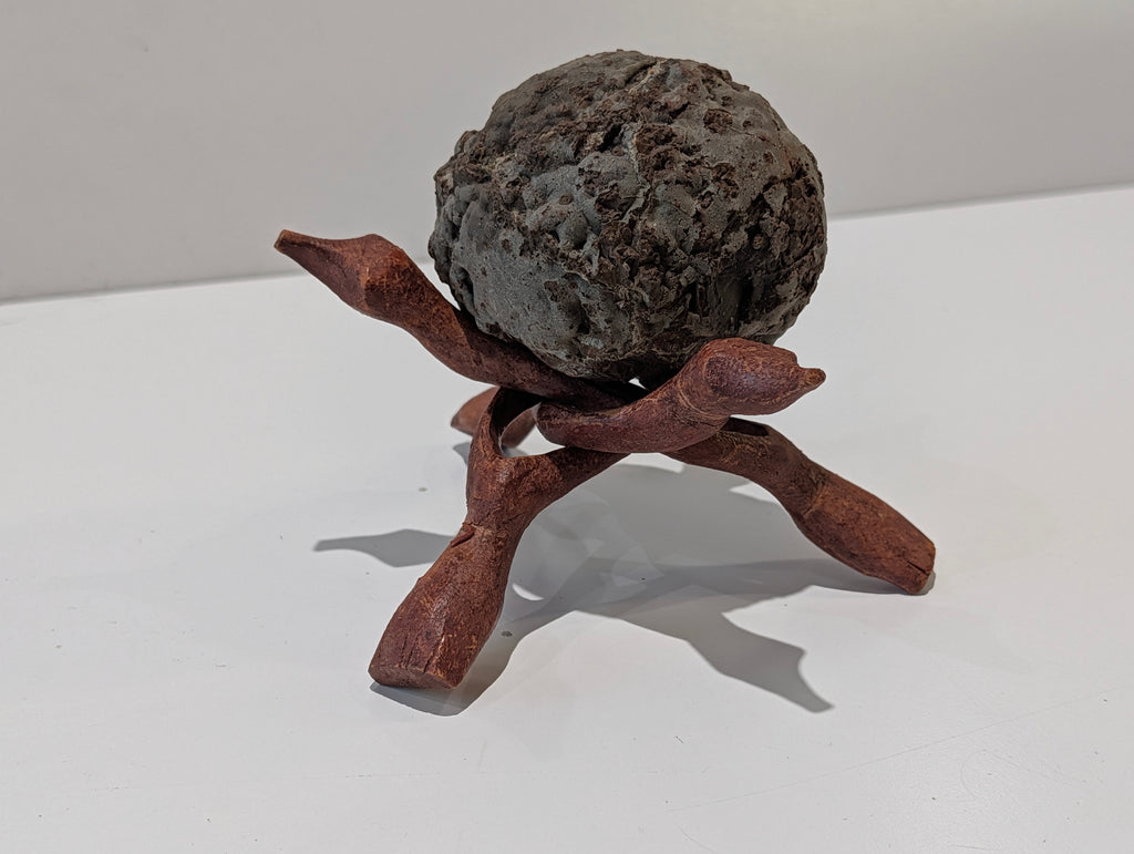 Vintage Brutalist Abstract Bird Sculpture Stone Sphere Mid Century Modern Art