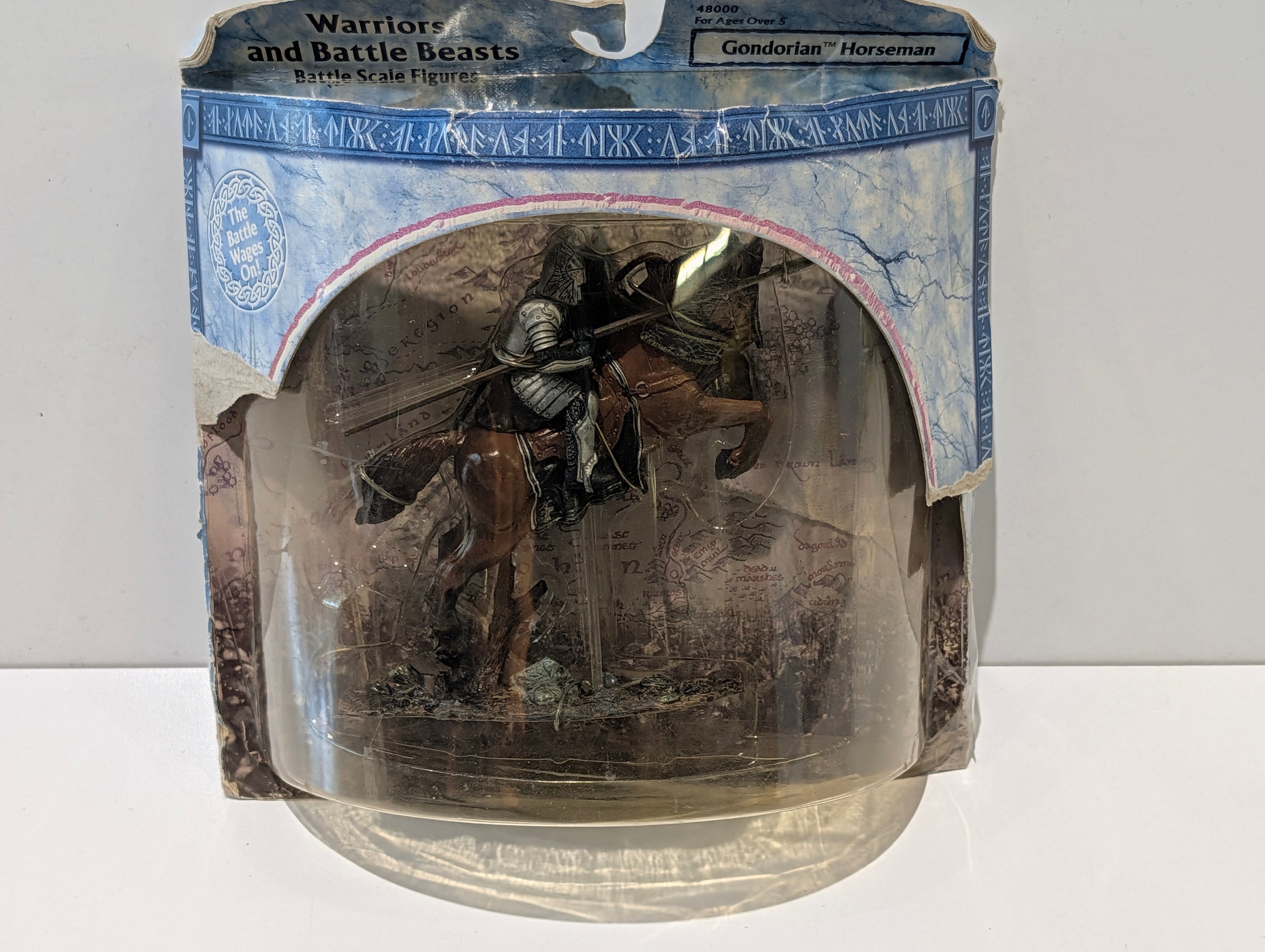 Vintage Gondorian Horseman Warriors Battle Beasts Figure Toy LOTR Style Sealed
