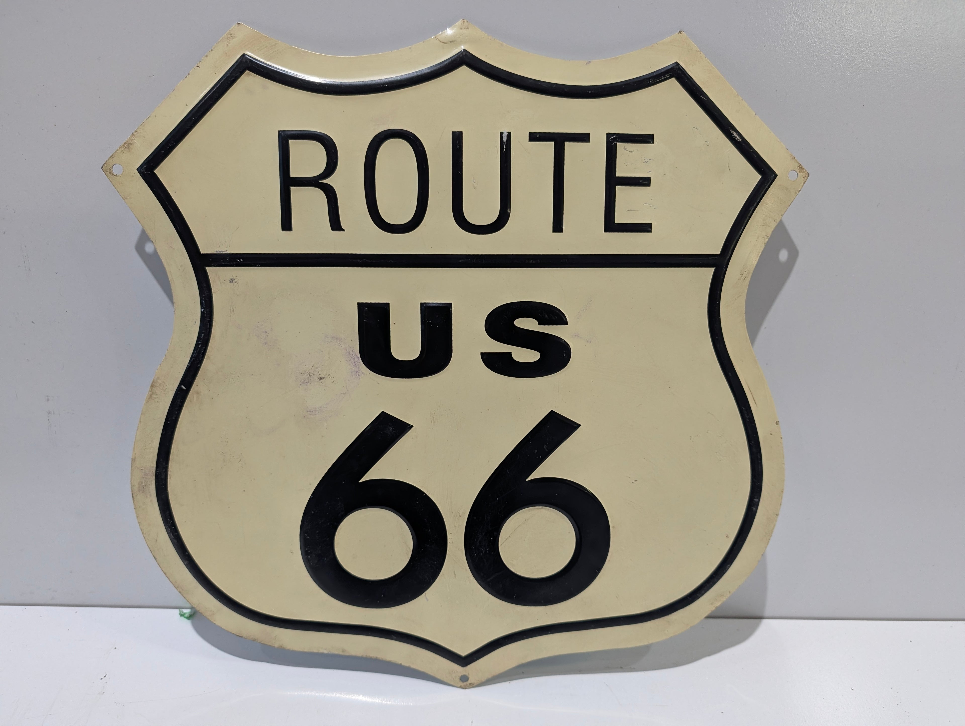 Vintage US Route 66 Highway Shield Metal Road Sign Americana Wall Decor Art