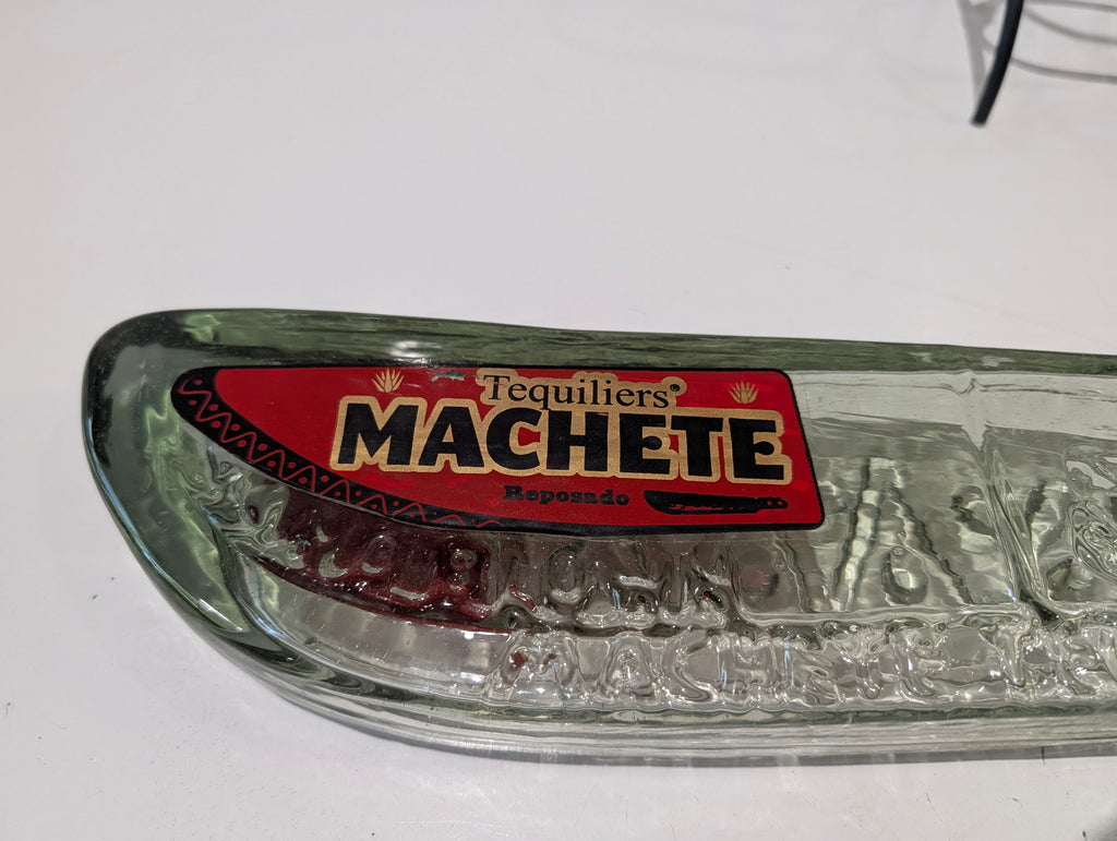 Tequiliers Machete Reposado Tequila Bottle Display With Metal Stand 1 Liter Decor