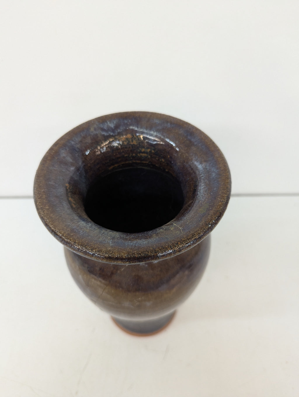 Vintage Studio Art Pottery Brown Drip Glaze Handcrafted Ceramic Vase Signed Duley