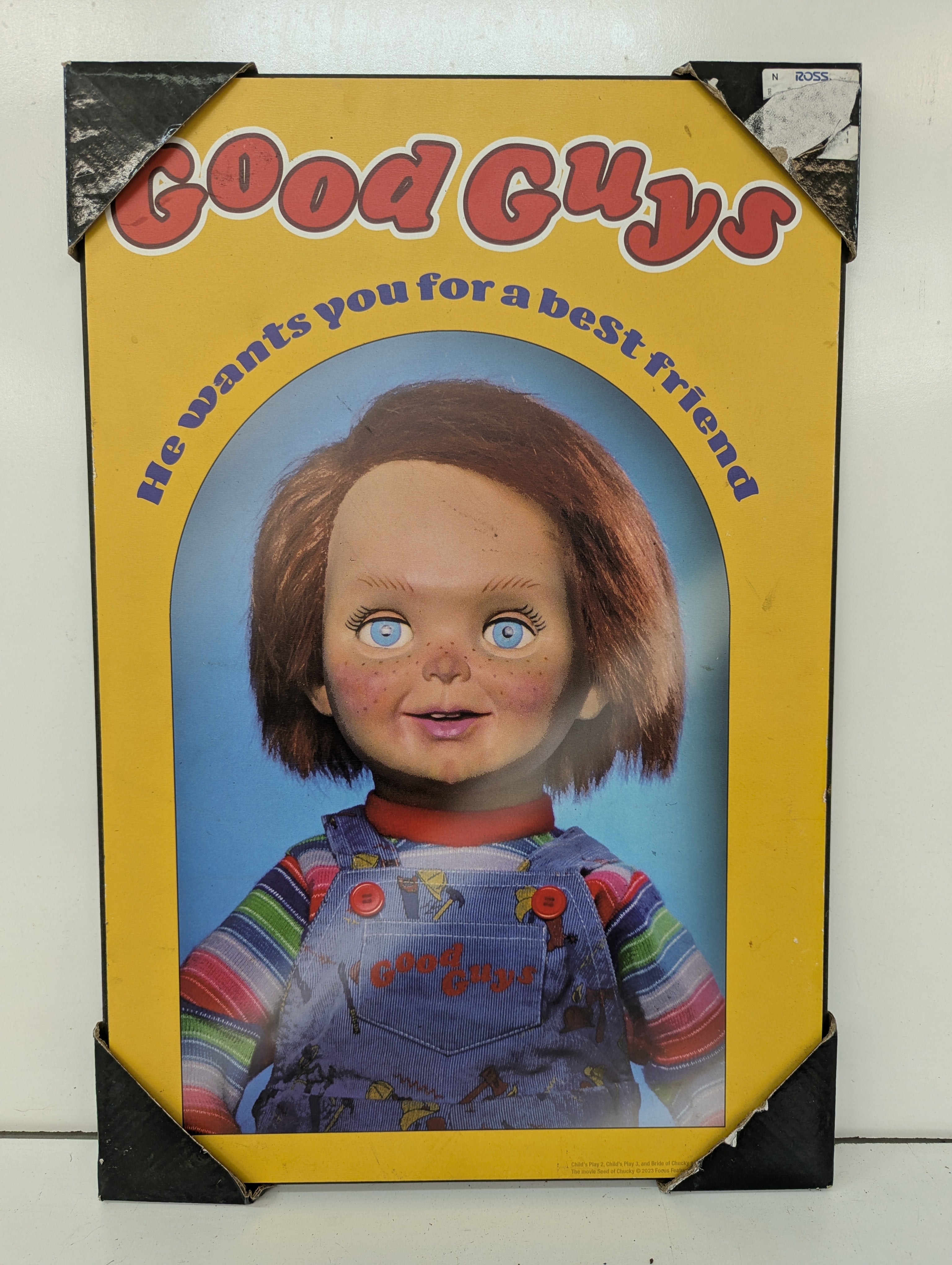 Chucky Good Guys Framed Wall Sign 2023 Silver Buffalo Child's Play Horror Decor