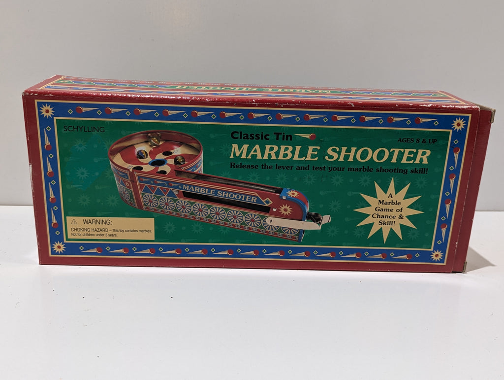 Schylling Classic Tin Marble Shooter Arcade Skill Game With Original Box Vintage Style