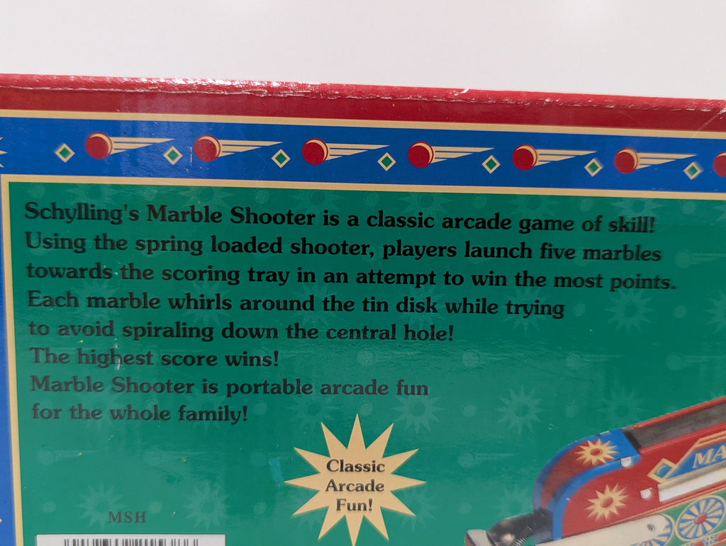 Schylling Classic Tin Marble Shooter Arcade Skill Game With Original Box Vintage Style