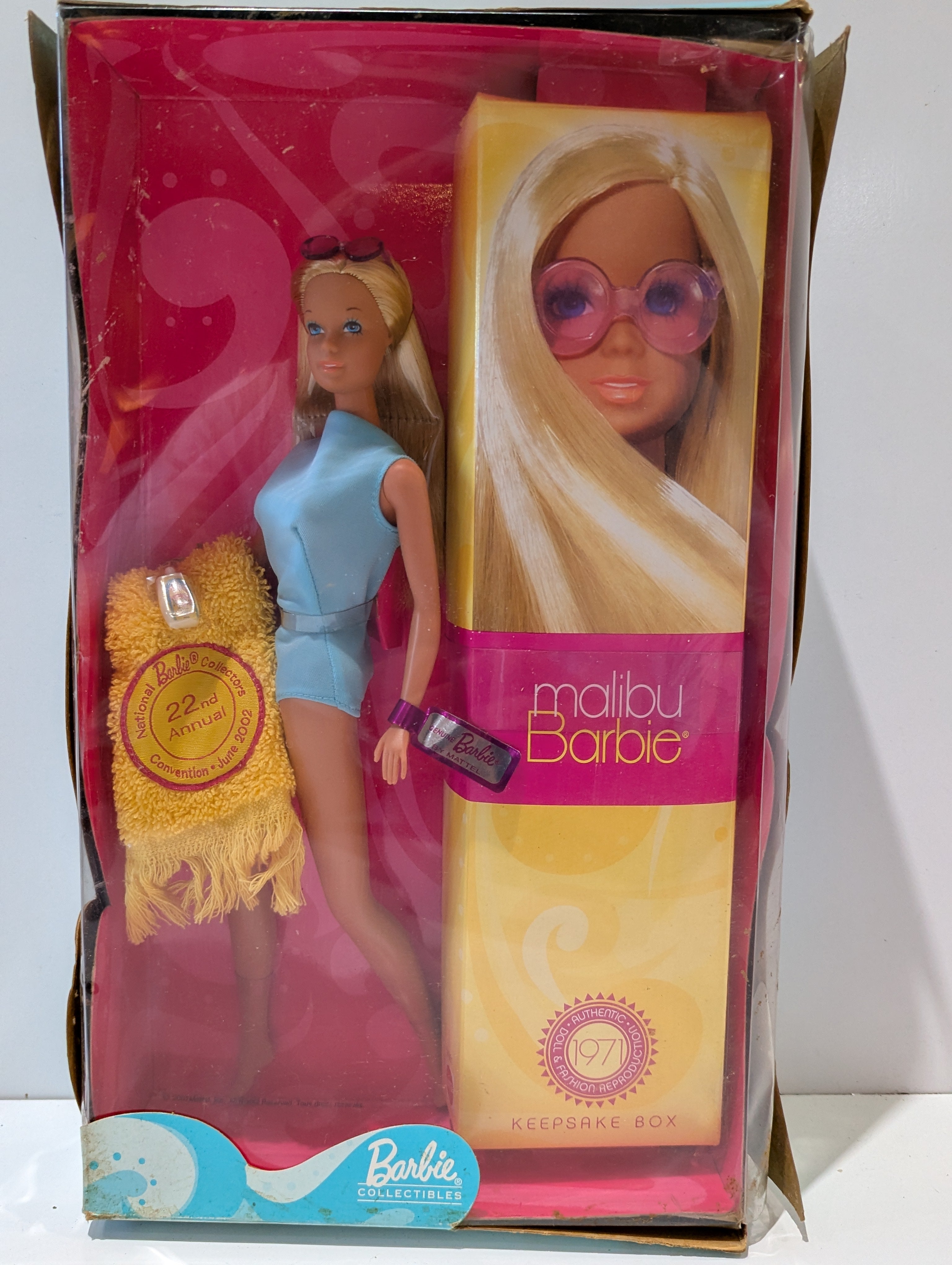 2002 Malibu Barbie 1971 Reproduction National Barbie Collectors Convention Doll NRFB