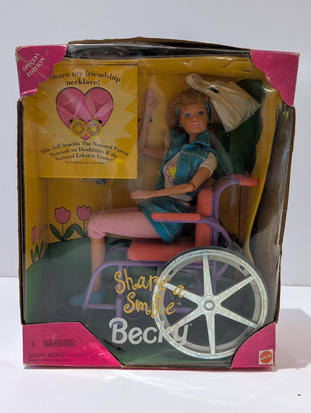 Vintage 1997 Mattel Share A Smile Becky Doll Wheelchair Special Edition NRFB