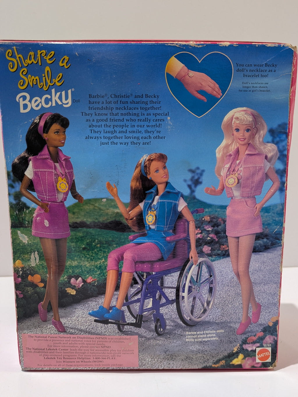 Vintage 1997 Mattel Share A Smile Becky Doll Wheelchair Special Edition NRFB