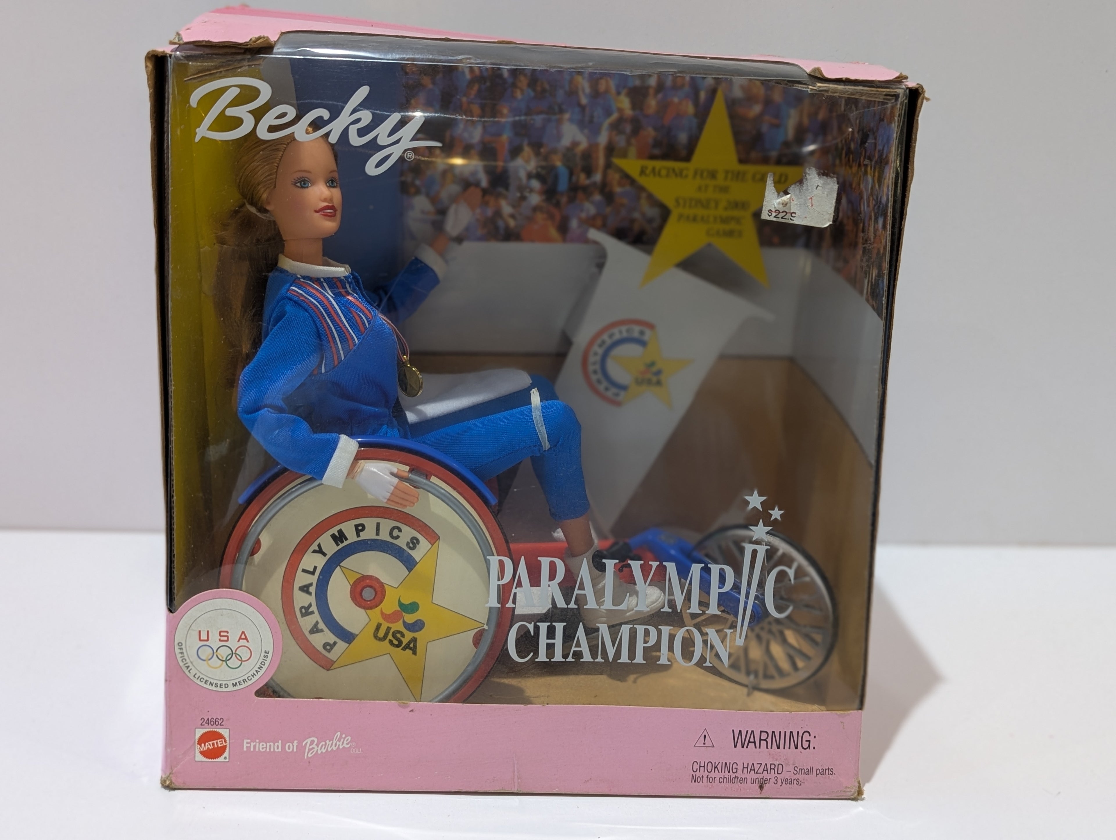 Vintage 2000 Mattel Becky Paralympic Champion Friend Of Barbie Doll NRFB Boxed