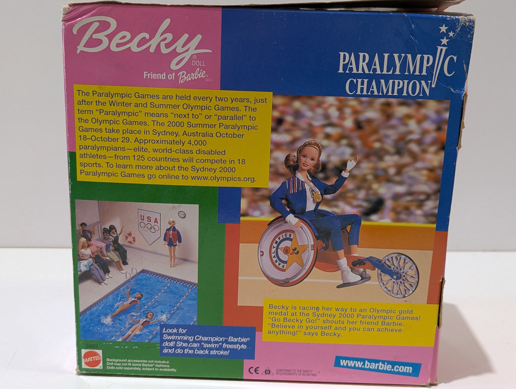 Vintage 2000 Mattel Becky Paralympic Champion Friend Of Barbie Doll NRFB Boxed