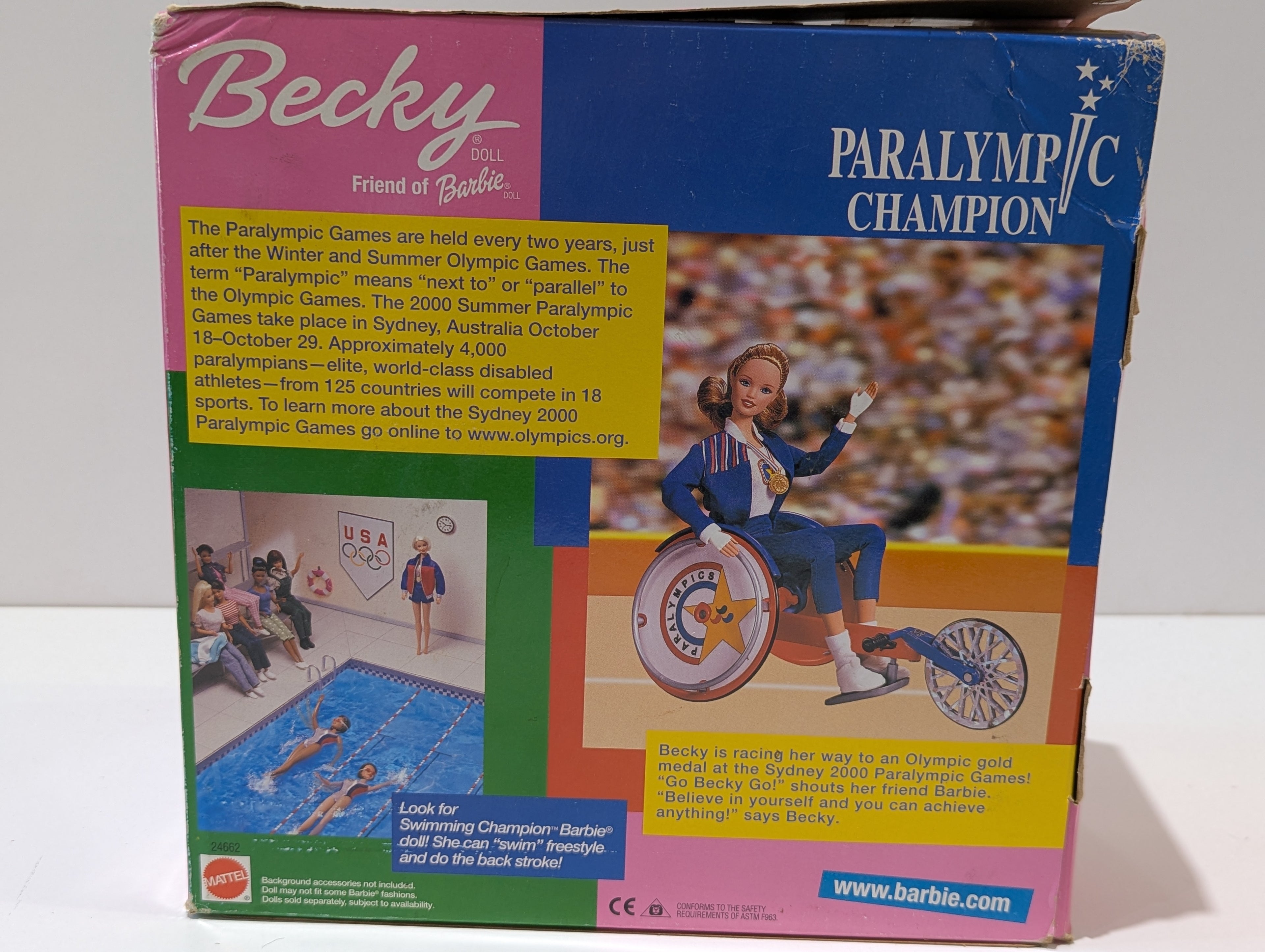 Vintage 2000 Mattel Becky Paralympic Champion Friend Of Barbie Doll NRFB Boxed